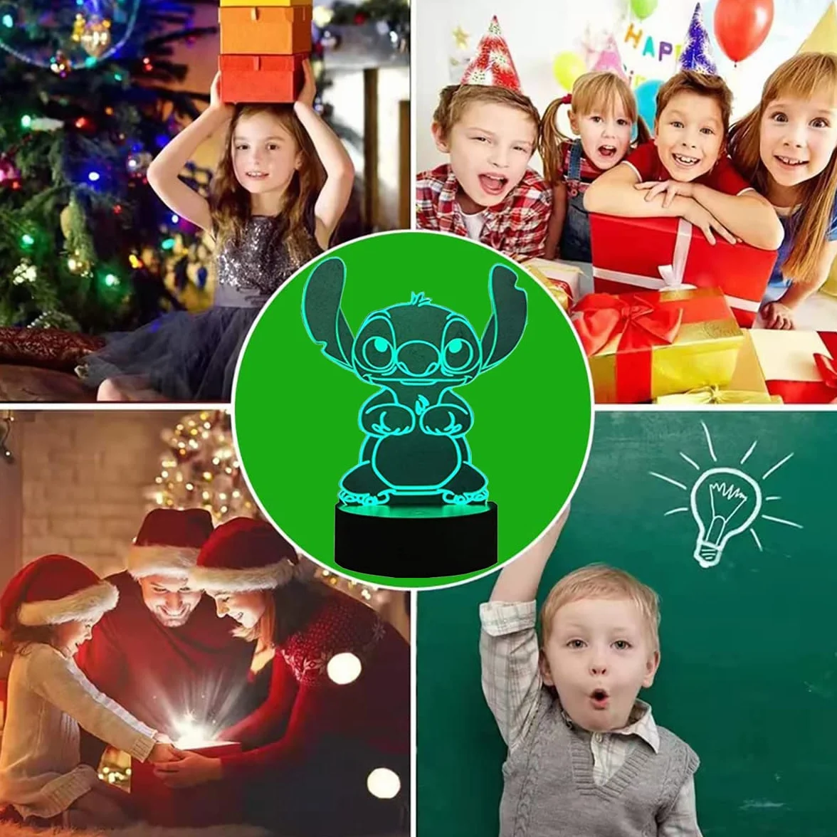 LOUHH Lampe Stitch 3D LED Smart Remote Control 16 Couleurs