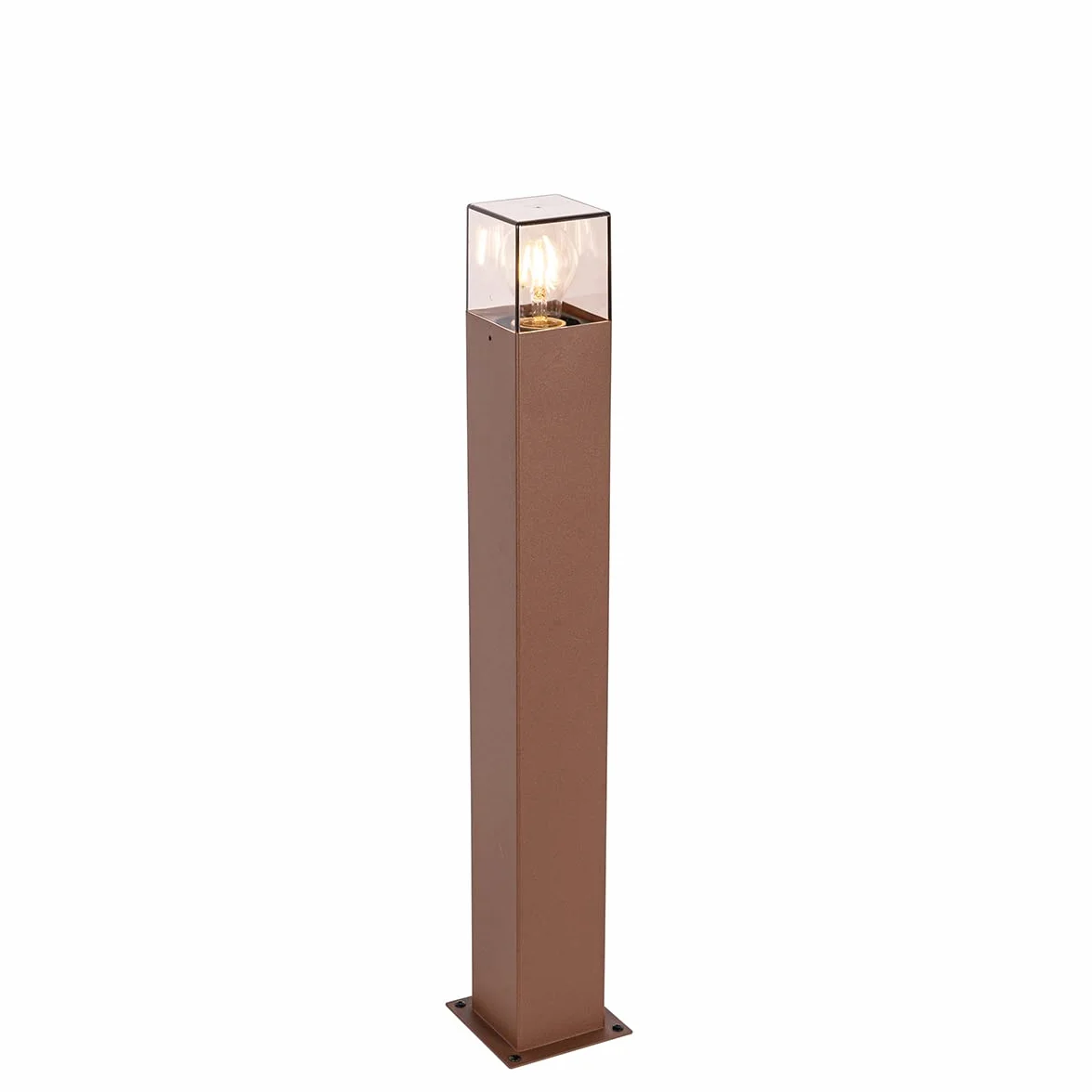 QAZQA Denmark LED Dimmable Lampe sur Pied Extérieur Variateur Inclus 1 Lumière Brun Rouille Rustique