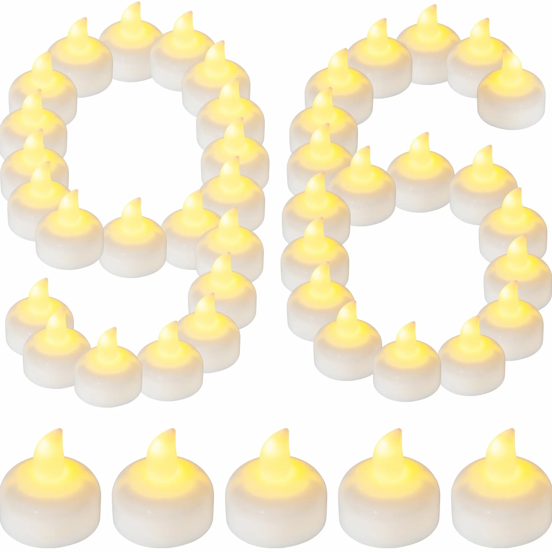Bougies LED flottantes étanches Lot 96, sans flamme, blanches, pour mariage