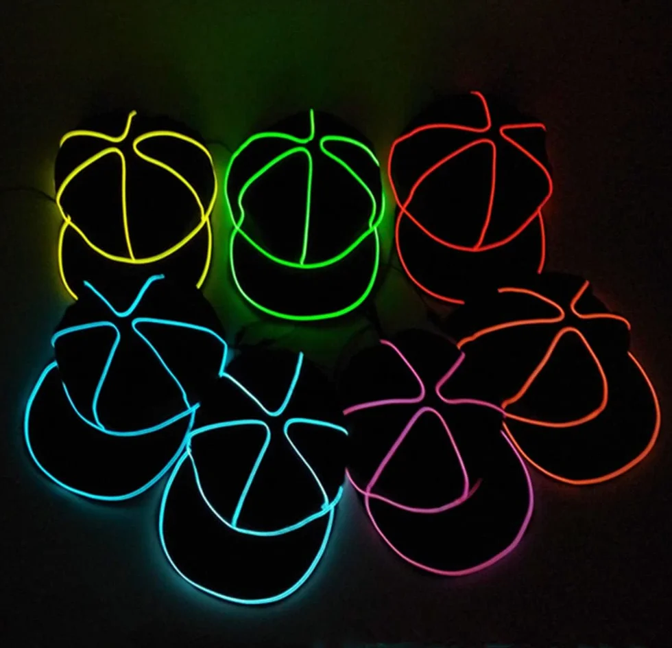 HULA Chapeau Snapback Lumineux LED Chapeau de Baseball pour Fête Bleu