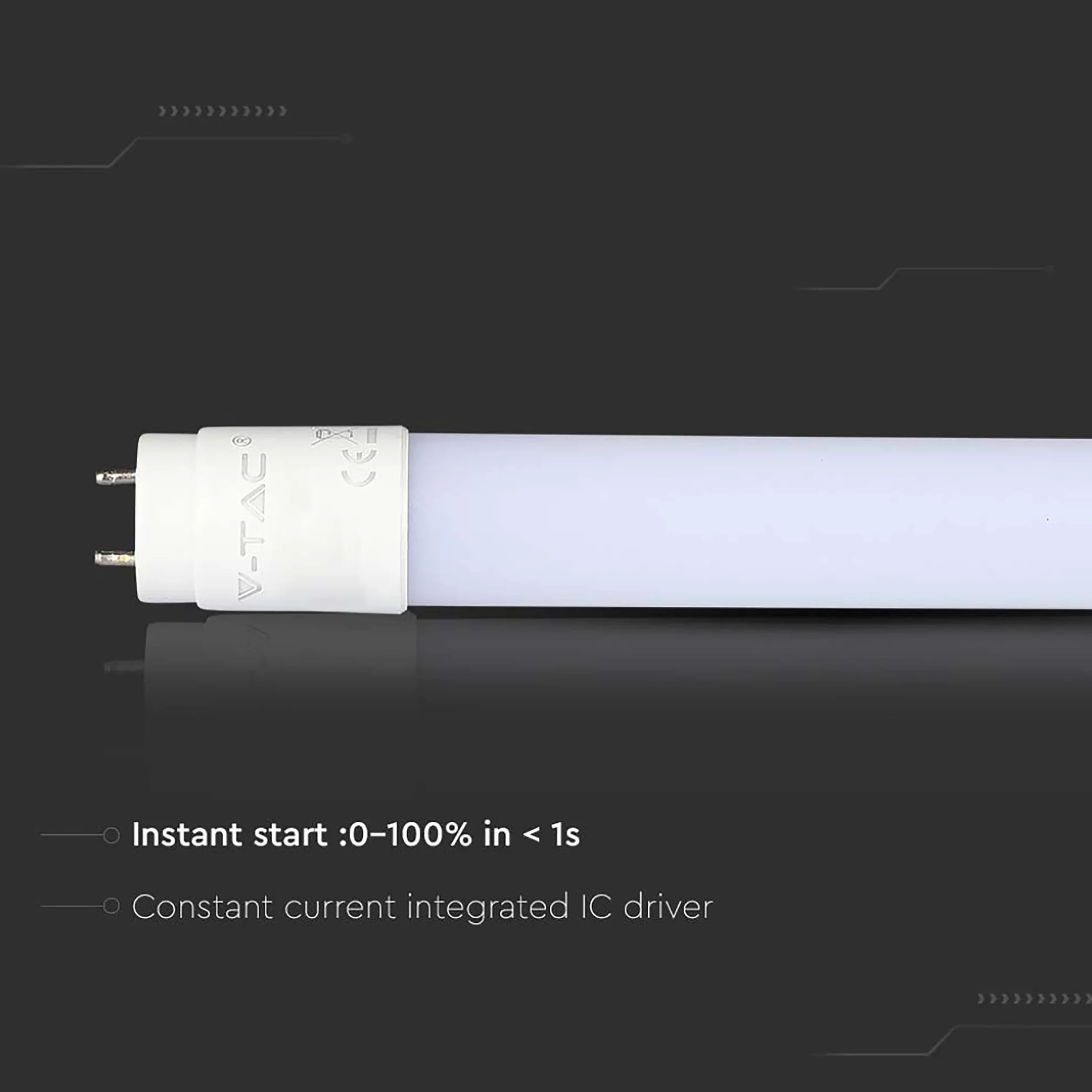 V-TAC T8 LED Tube 60cm 7.5W 850 Lumens 6500K Samsung Chip