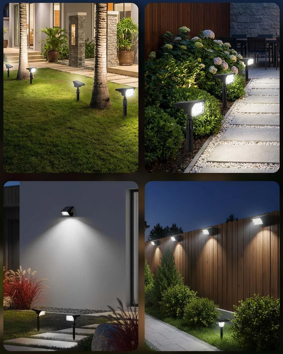 Lampe Solaire Extérieur 40LED 6000K Détecteur de Mouvement IP44 3 Modes