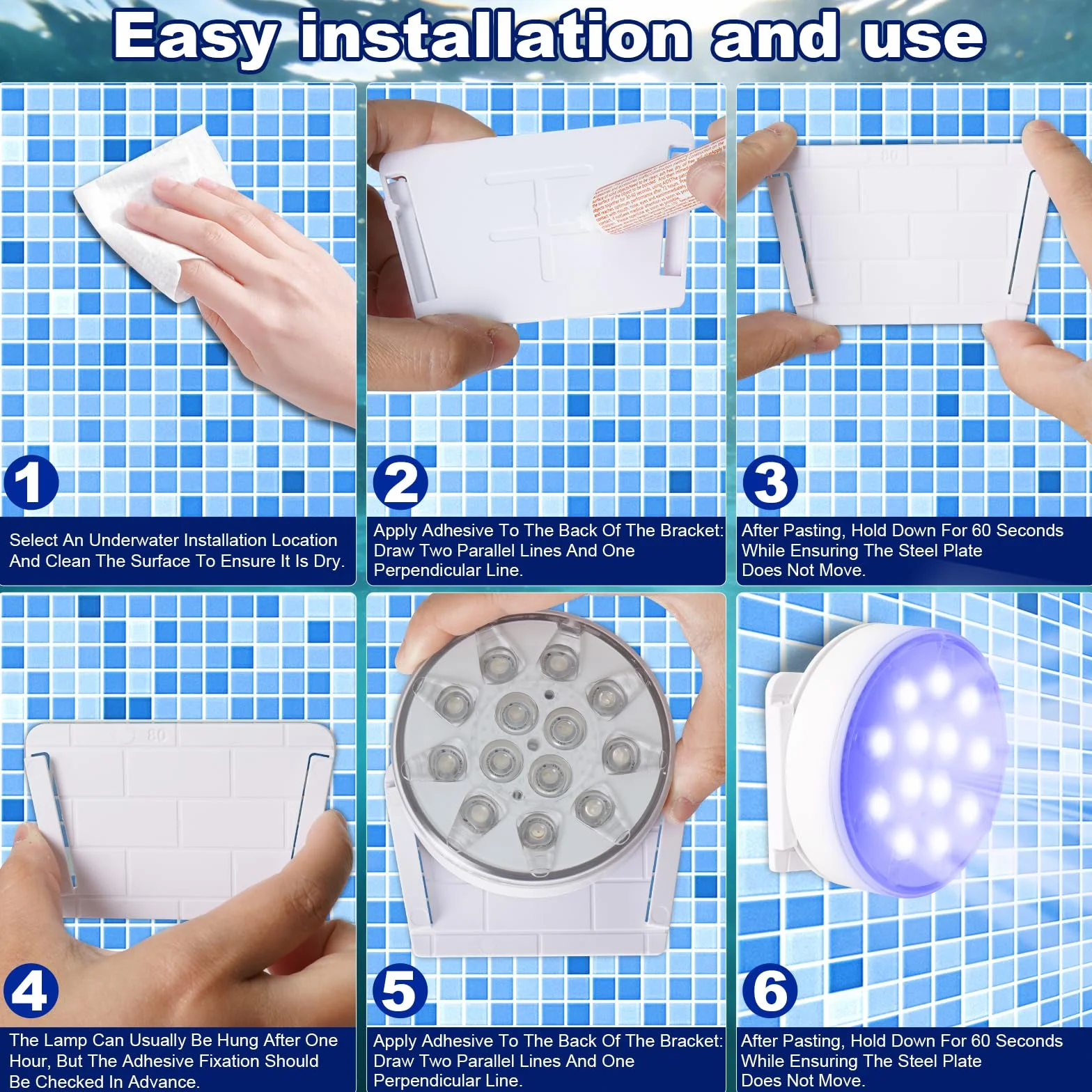 Lumière Submersible LED Rechargeable Piscine 16 Couleurs Aimant IP68 Étanche Télécommande RF