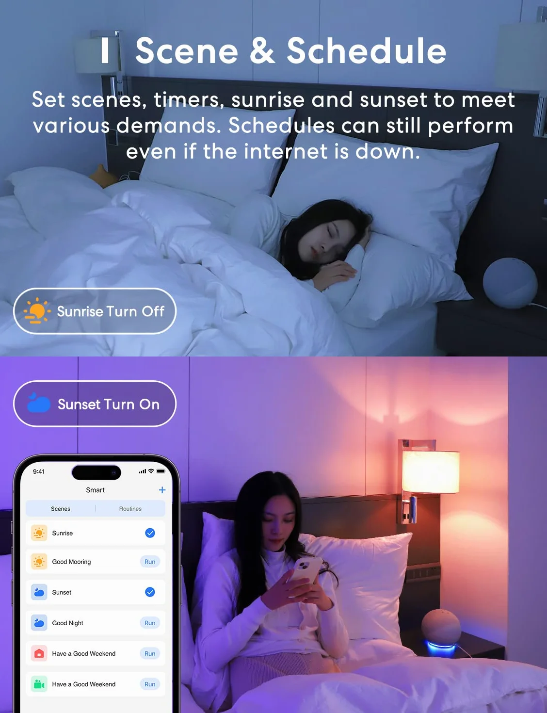 Meross Ampoule LED Connectée E27 WiFi Lot de 4 Compatible Apple HomeKit Alexa Google Home RGBWW Dimmable Commande Vocale