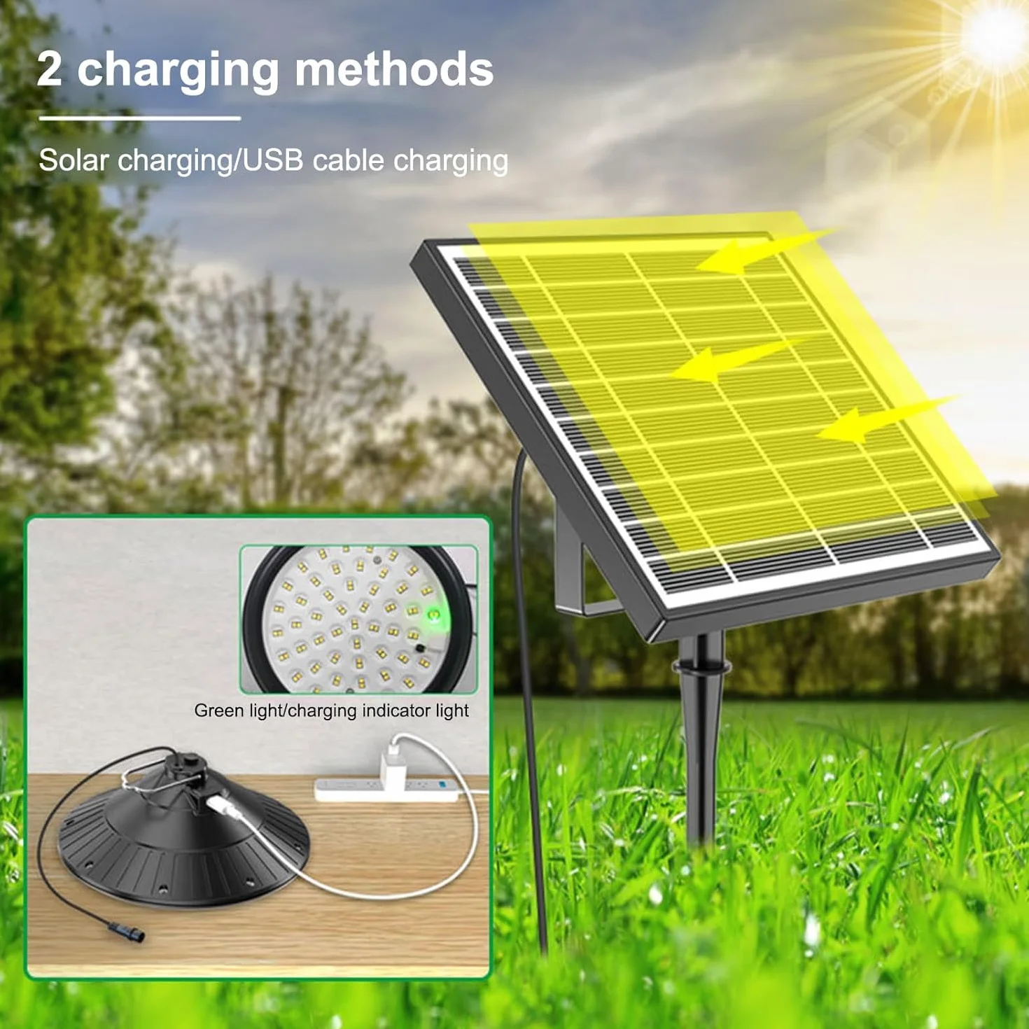 Lixada Lampes solaires extérieur IP66 étanches télécommande 3 températures 4 modes LED suspendues