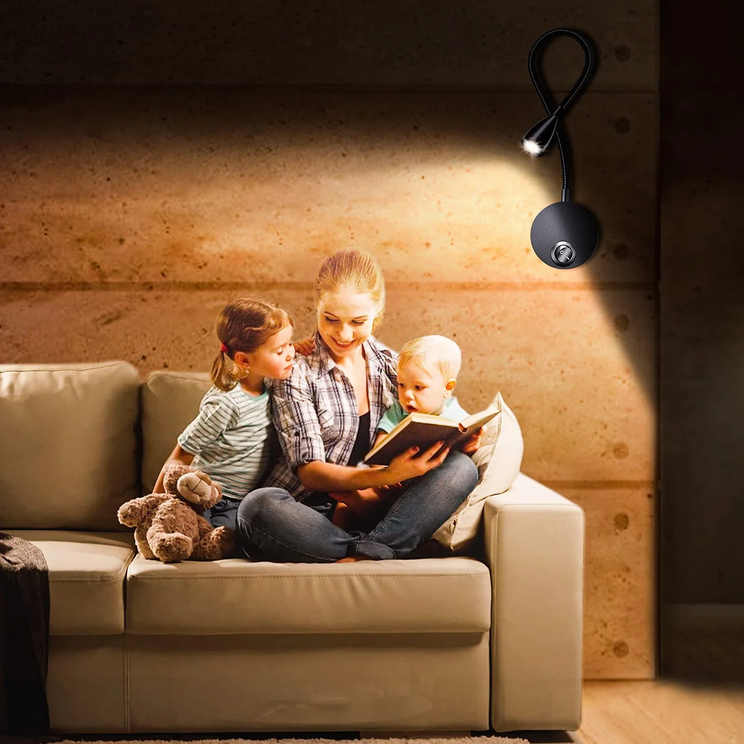 Ledmo Lampe Chevet Murale 2 Pack Applique Liseuse LED Col de Cygne 3W 3000K Blanc Chaud