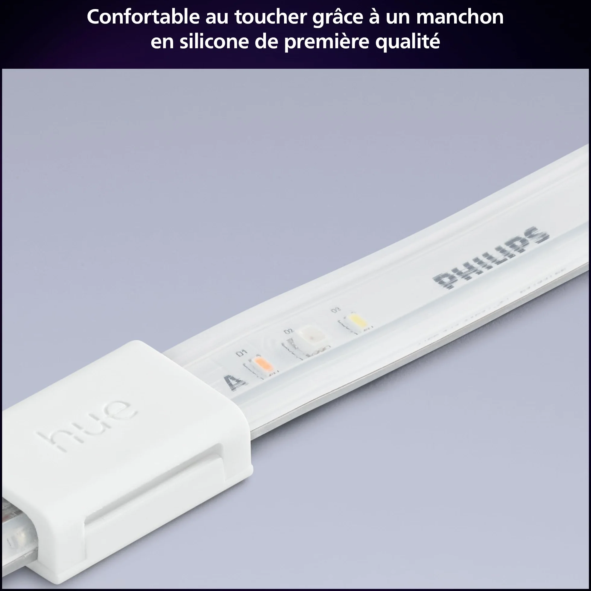 Philips Hue White and Color Ambiance Kit ruban LED Lightstrip 3m intérieur - Bande led avec Hue App - Compatible Alexa, Google Assistant, Apple HomeKit