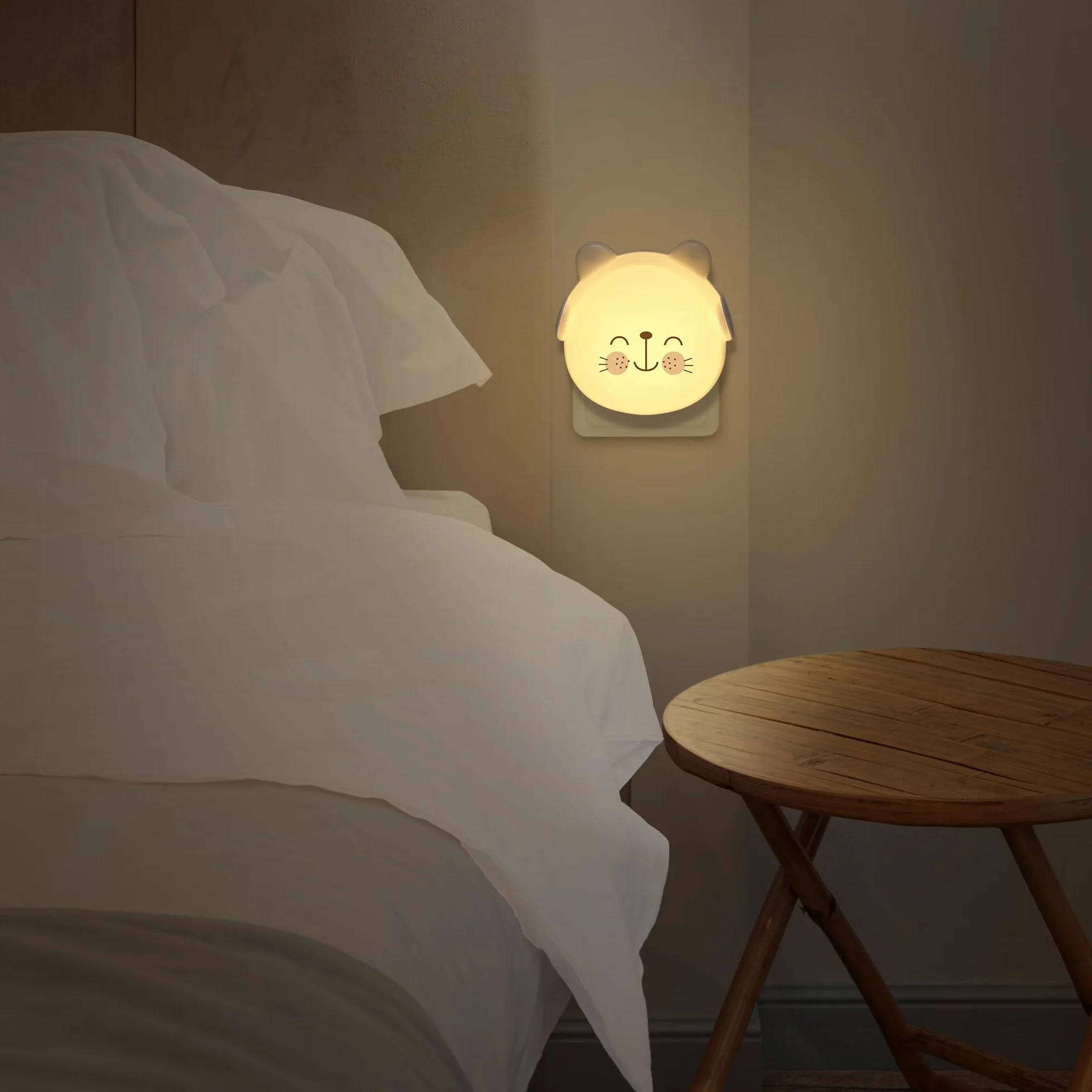 Annmore Veilleuse Bebe sur Prise Lampe Chevet Enfant Chambre Veilleuse Murale LED