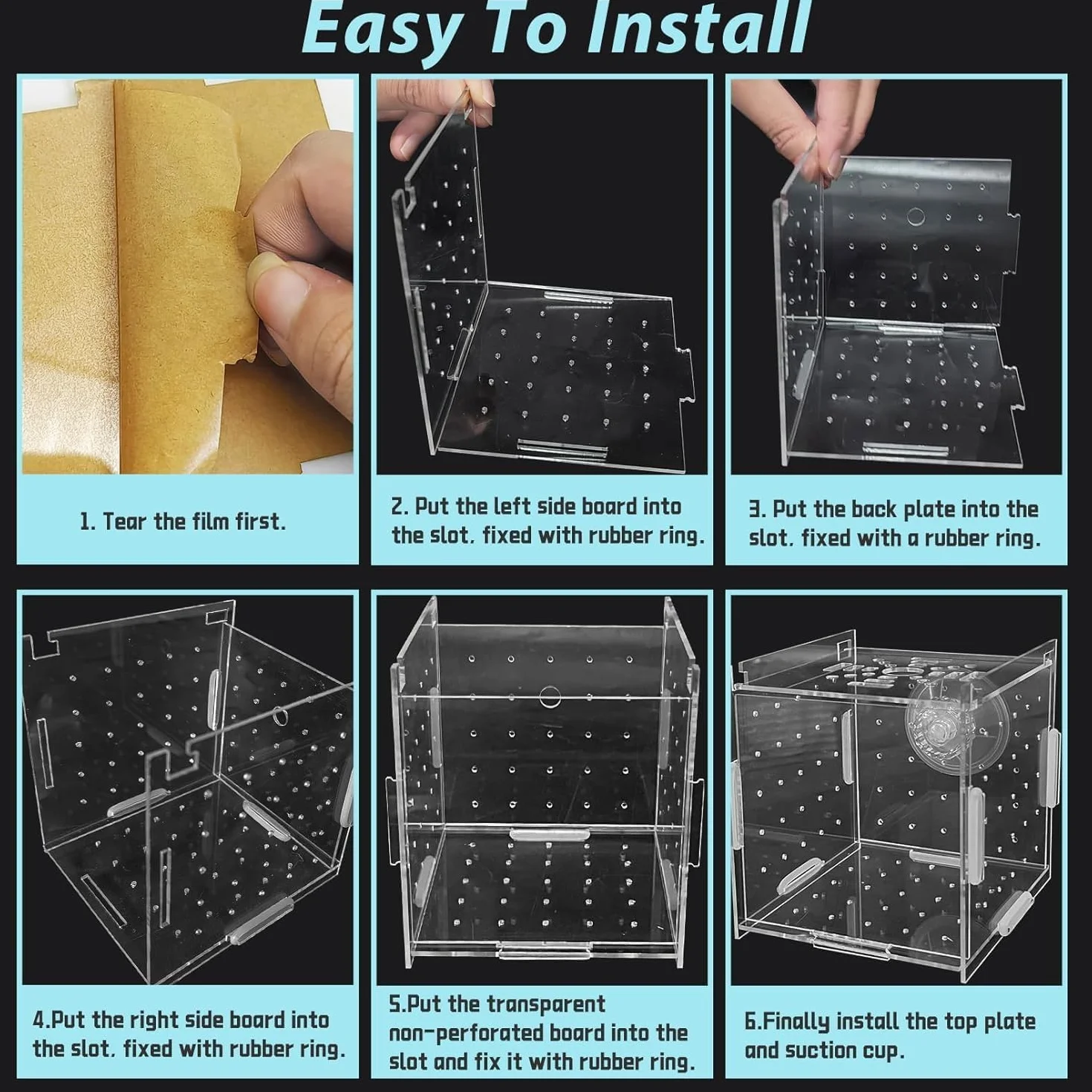 Éleveur de boîte d'isolement, boîte d'élevage d'incubateur pour poissons crevettes bébé (Grille Simple Petit Mini 6*6*6)