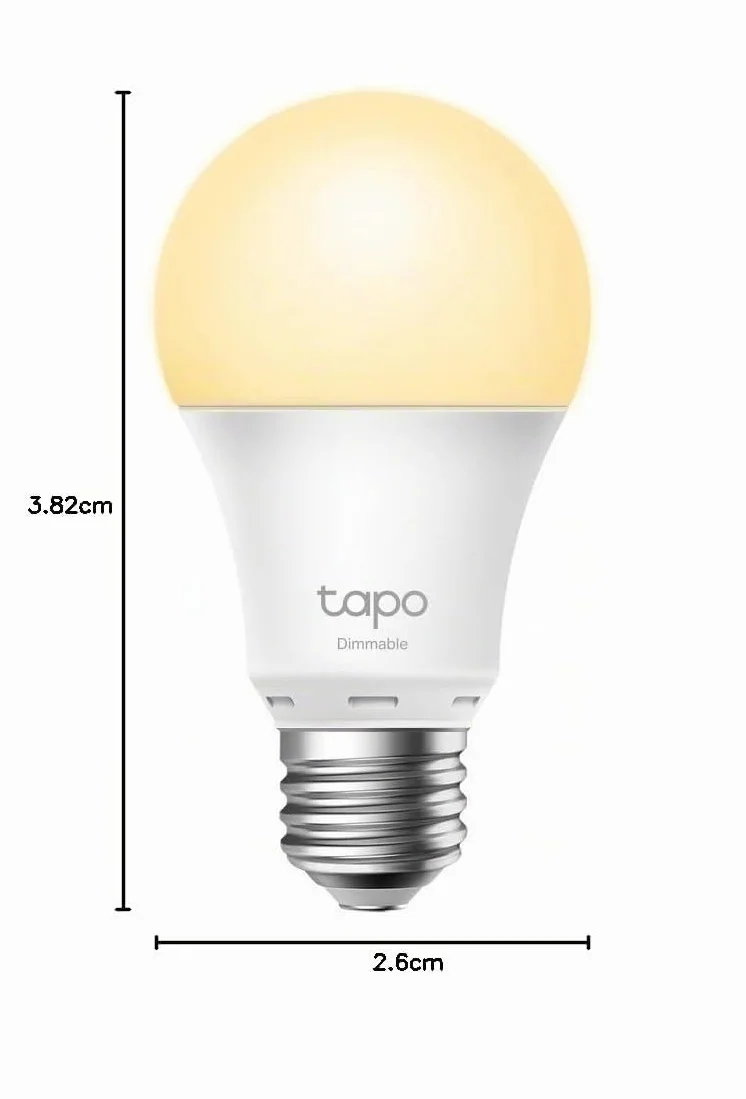 Tapo Ampoule Connectée WiFi LED E27 Blanc Chaud 2700K Dimmable 8.7W 806Lm Compatible Alexa Google Home L510E
