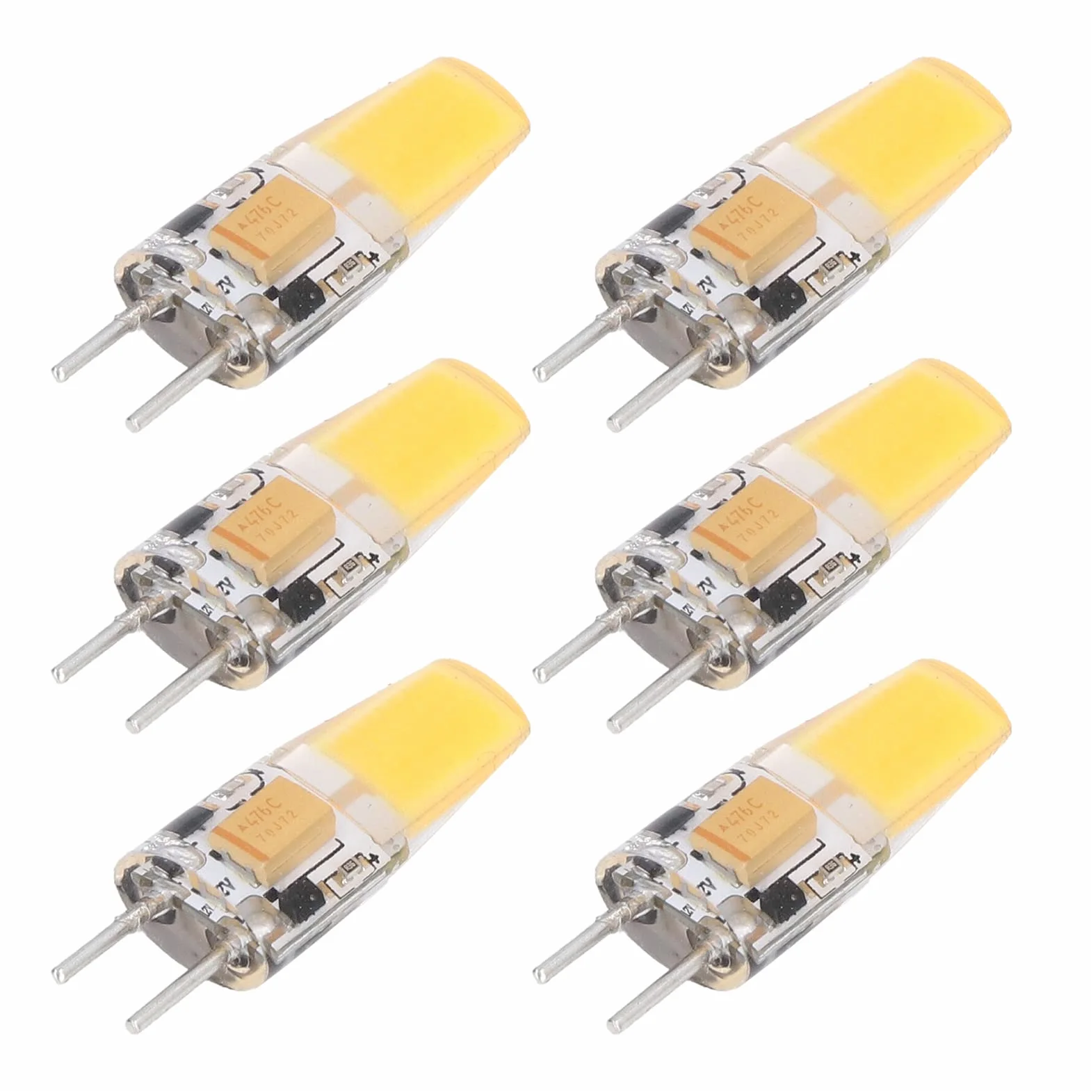 6pcs GY6.35 COB BUBB BUBE Économie d'énergie 5W AC DC12V Silicone Lampe de plafond pour lustres
