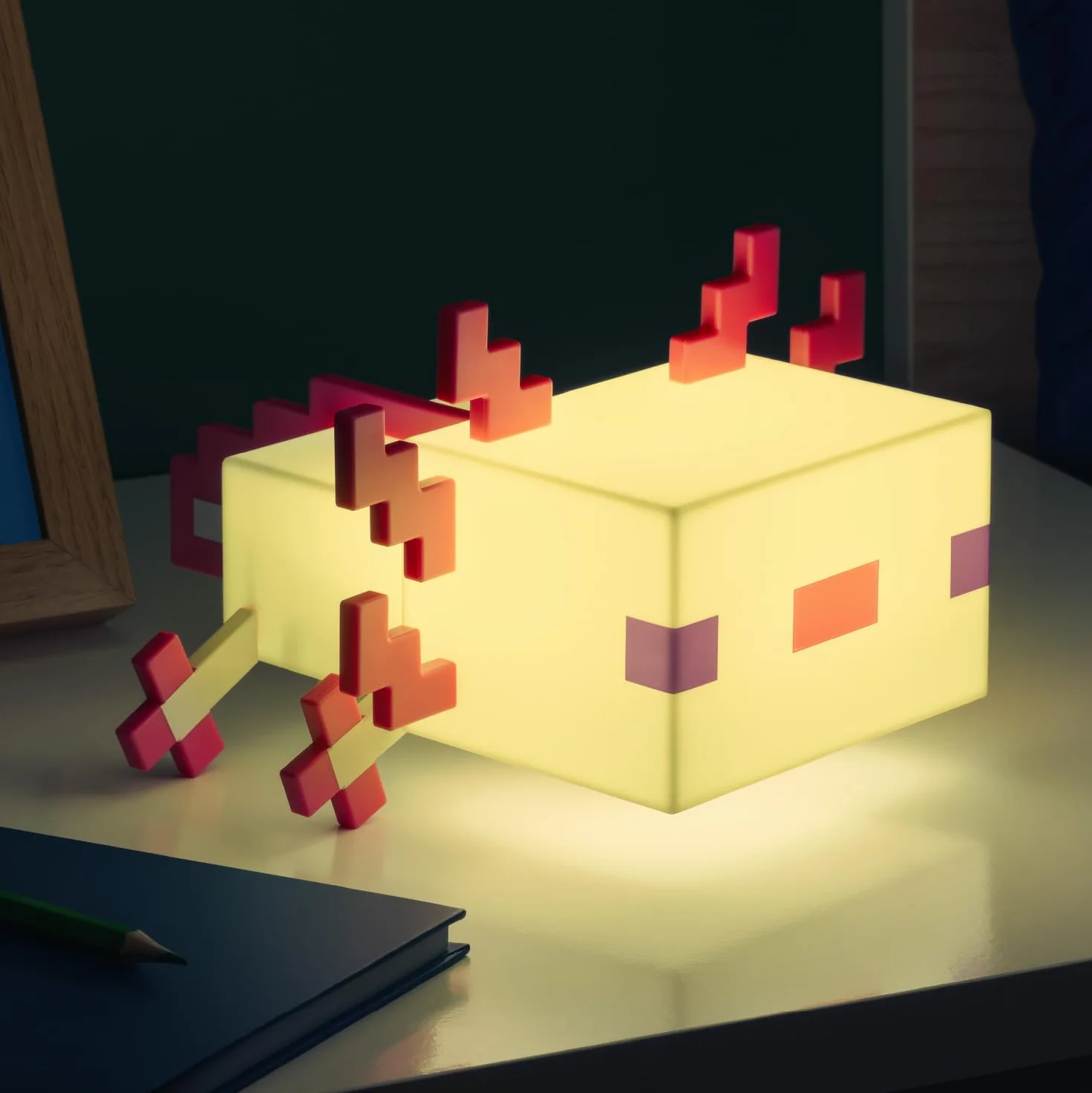 Lampe Axolotl Minecraft Officielle Cinq Modes de Couleur pour Bureau de Jeu