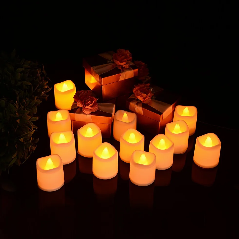 Litake Bougies LED 24 PCS Lumière Vacillante Chauffe-Plat sans Flamme avec Piles Décoration Fête
