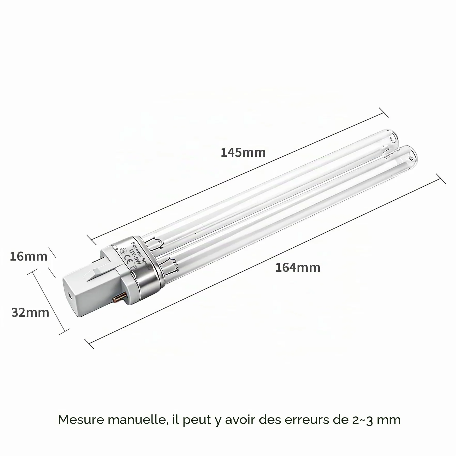 Forever Speed UV Ampoule de Rechange UVC pour Aquarium 9W G23