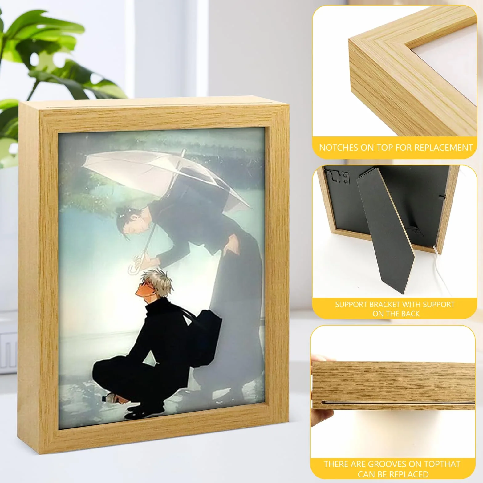 Bocguy Peinture lumineuse Juju LED décoration murale cadre bureau maison chambre créative cadeau