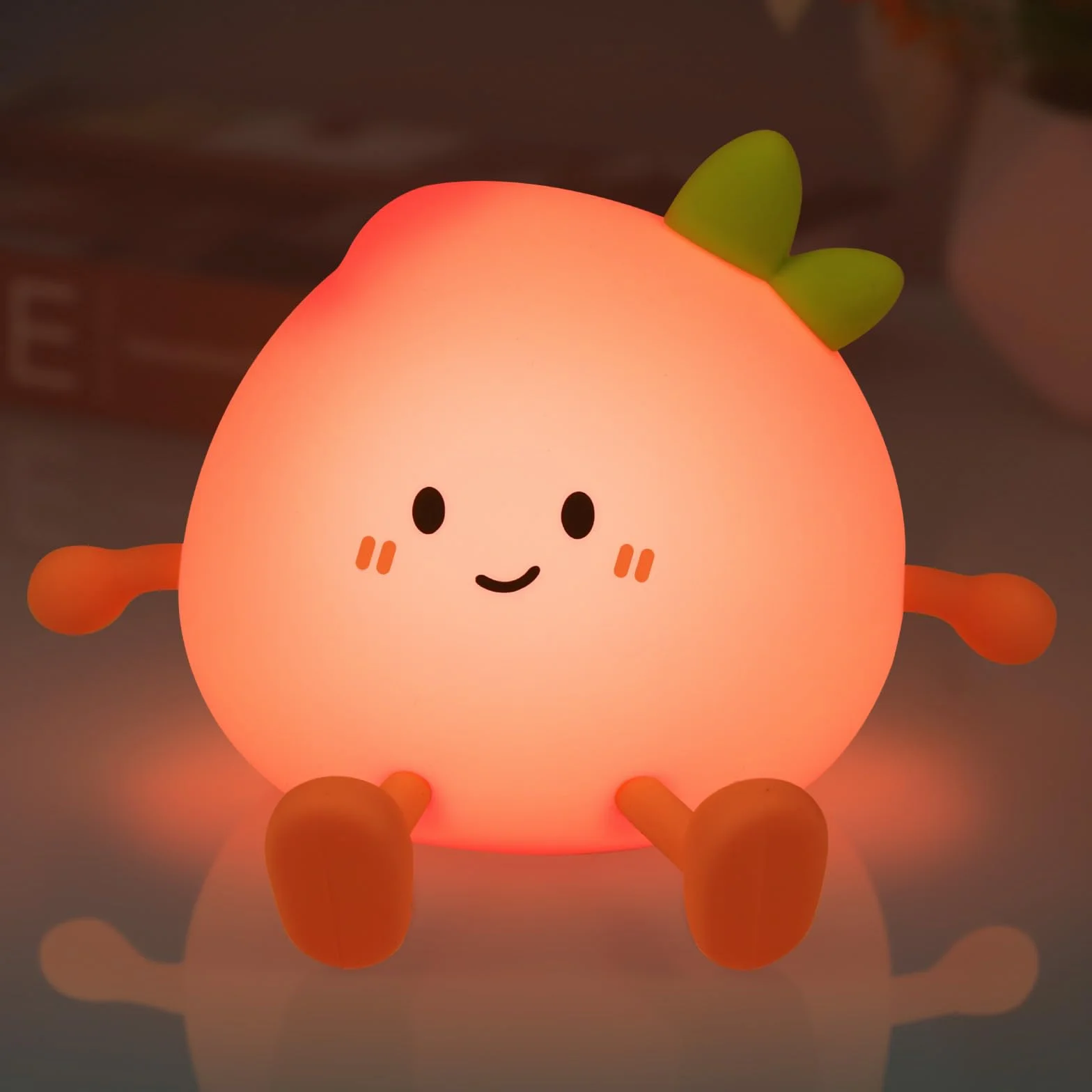 Veilleuse pour enfants Lampe de nuit silicone rechargeable Pêche