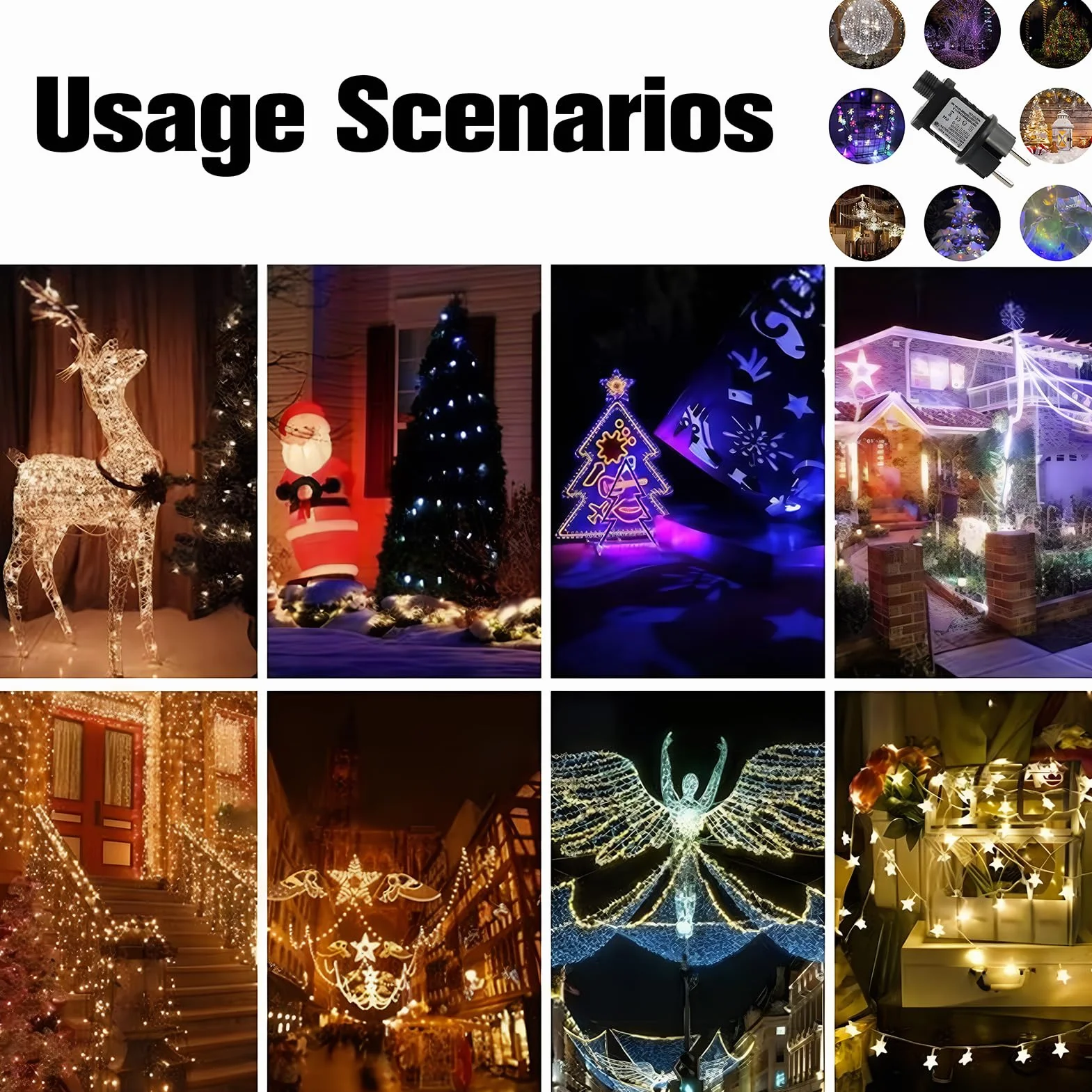 Clignoteur pour Guirlande Lumineuse 31V 6W IP44 8 Modes avec Minuterie