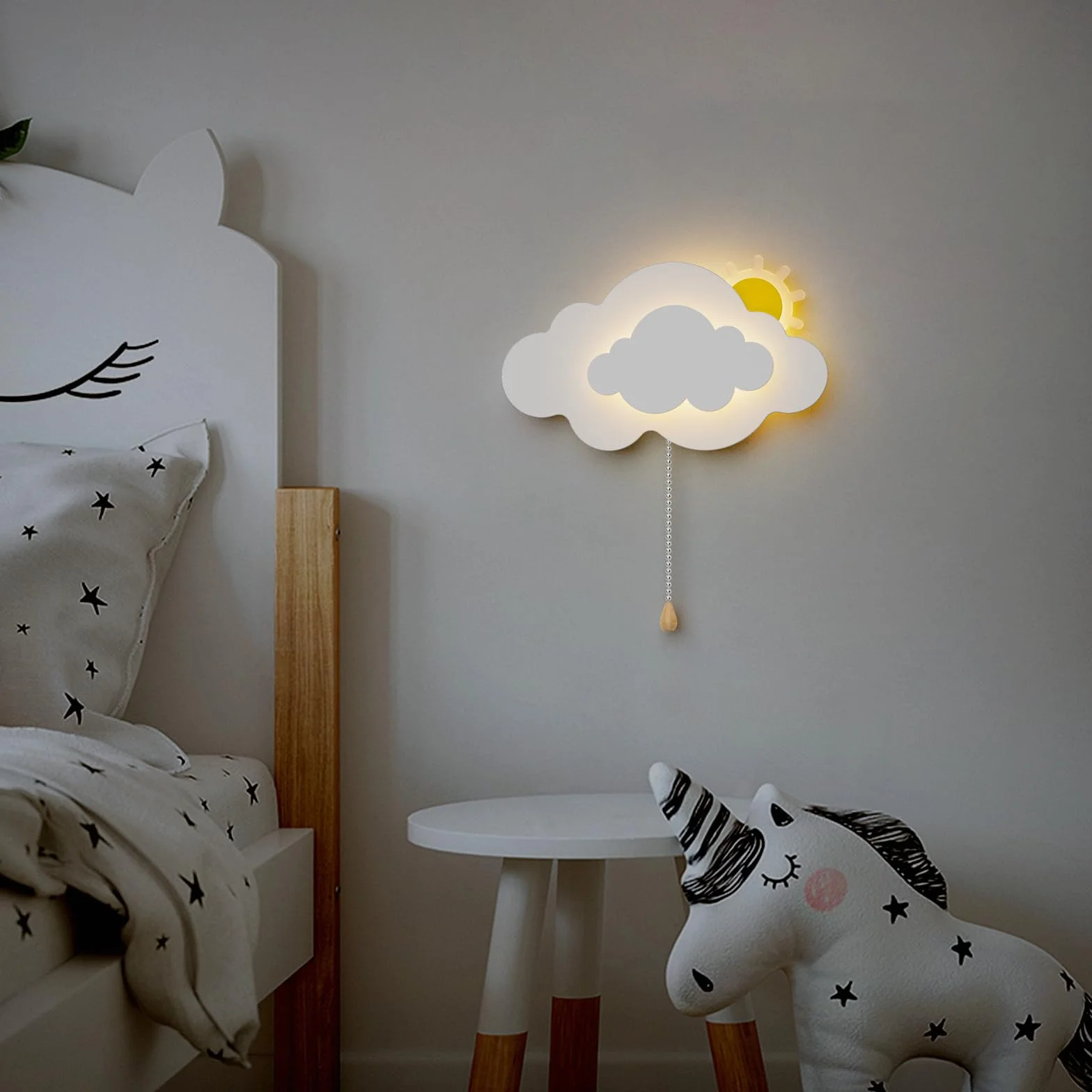 DROMEZ Applique Murale Enfant LED - Lampe Murale Sans Fil Rechargeable 3 Températures de Couleur Blanc
