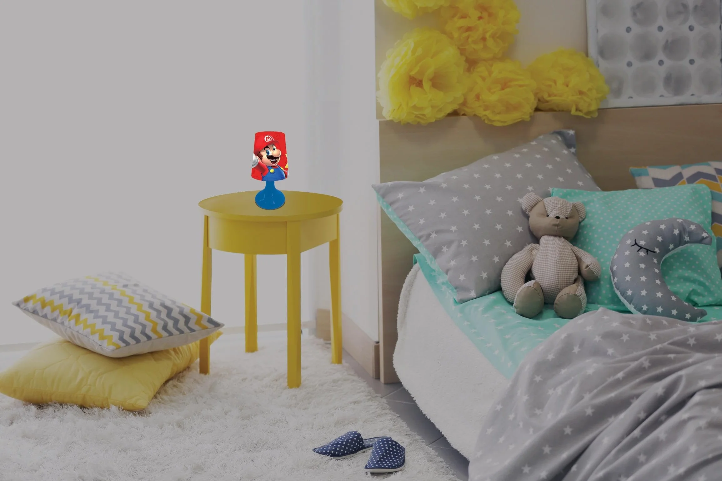 Lexibook Mini Lampe de chevet veilleuse sans fil Nintendo Rouge MLT10NILXB