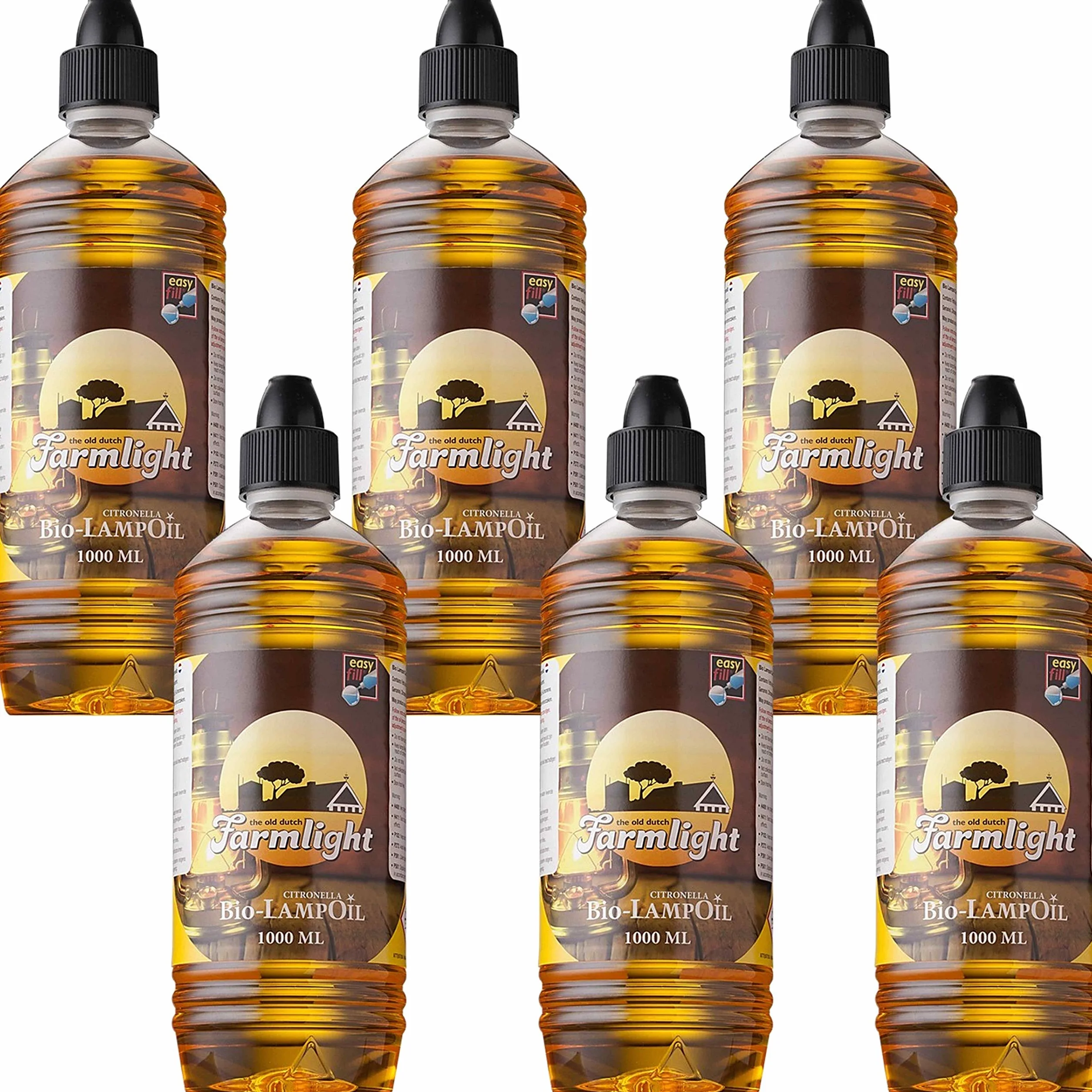 Huile de Lampe Bio Citronnelle 6x1L Naturel Sans Fumée Sans Odeur