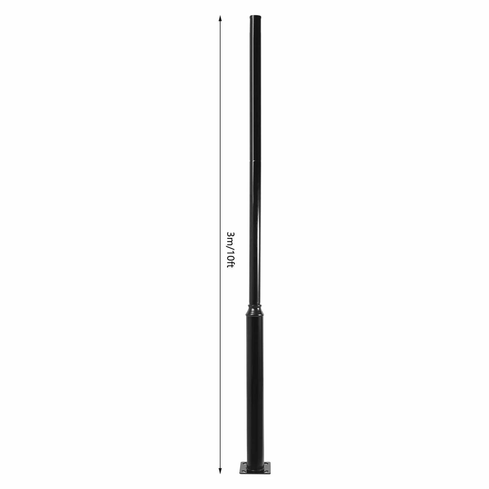 Solaire poteau lampadaire extérieur 3 m résistant intempéries mât divisé terrasse rue