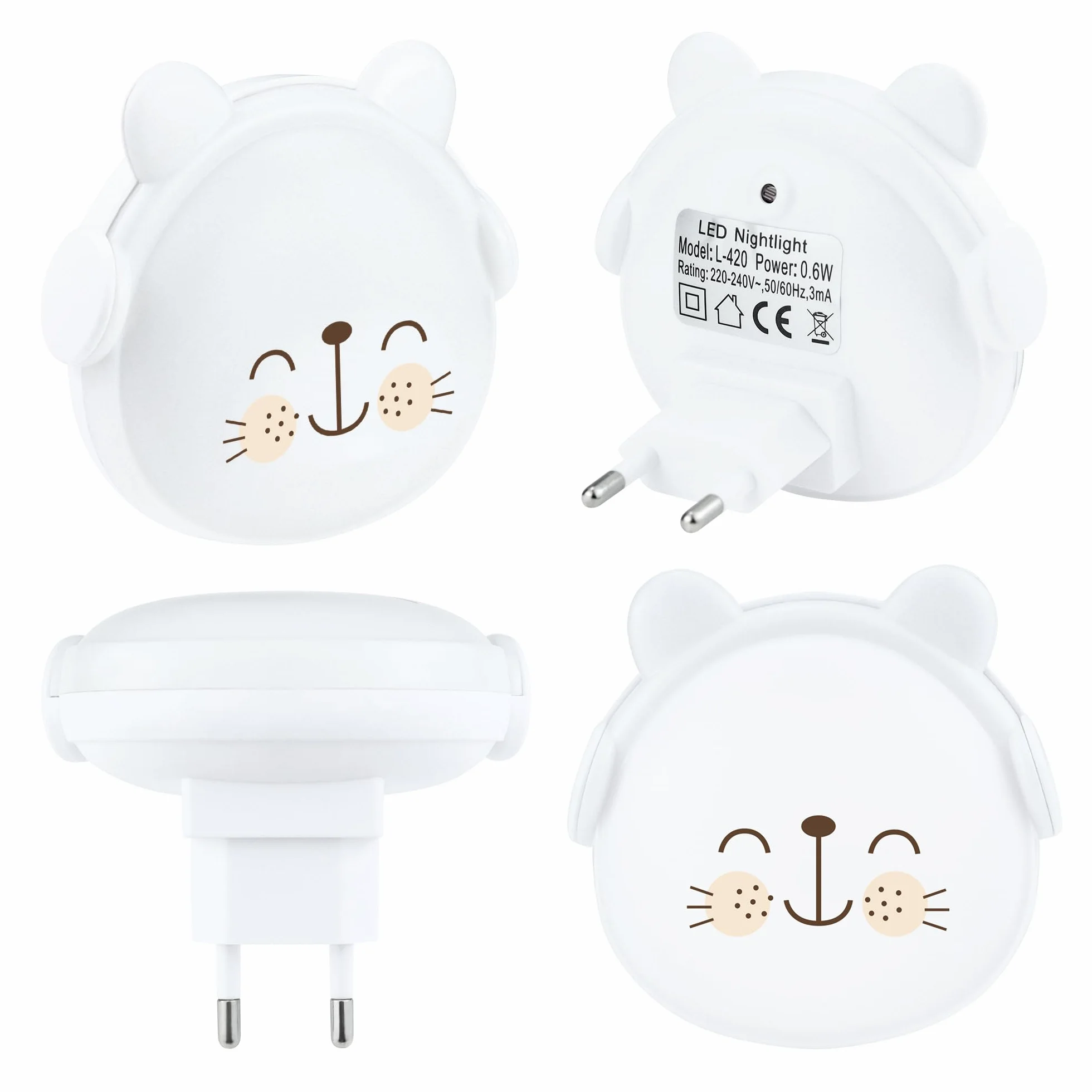 Annmore Veilleuse Bebe sur Prise Lampe Chevet Enfant Chambre Veilleuse Murale LED
