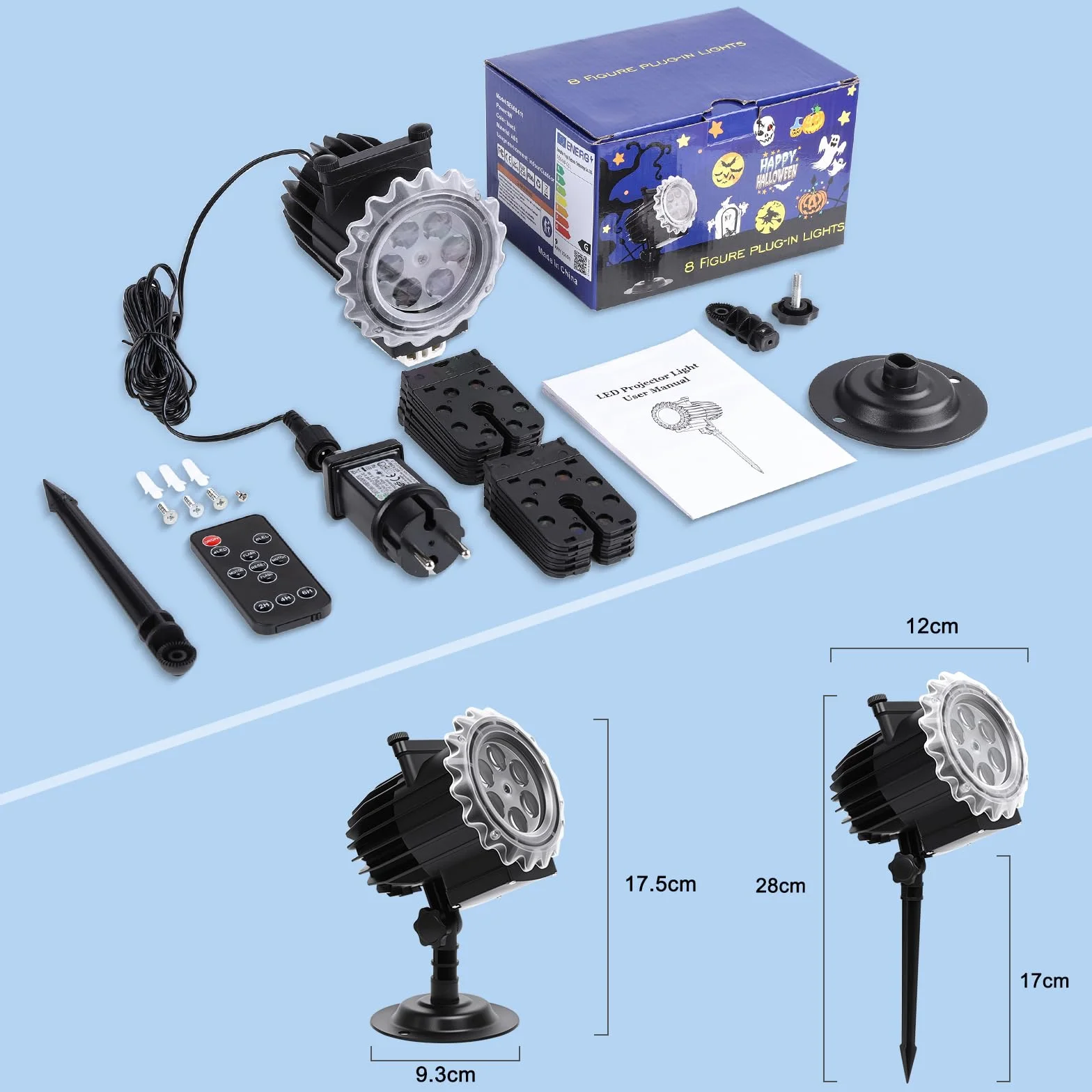 VIFLYKOO Projecteur Noël Extérieur LED IP65 12 Films 96 Motifs Télécommande