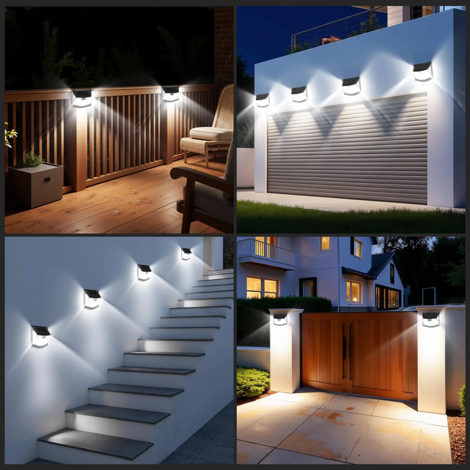 TECKNET Lampe Solaire Extérieur 248 LEDs Projecteur Solaire 300° Étanche IP66 3 Modes Détecteur de Mouvement 4pcs
