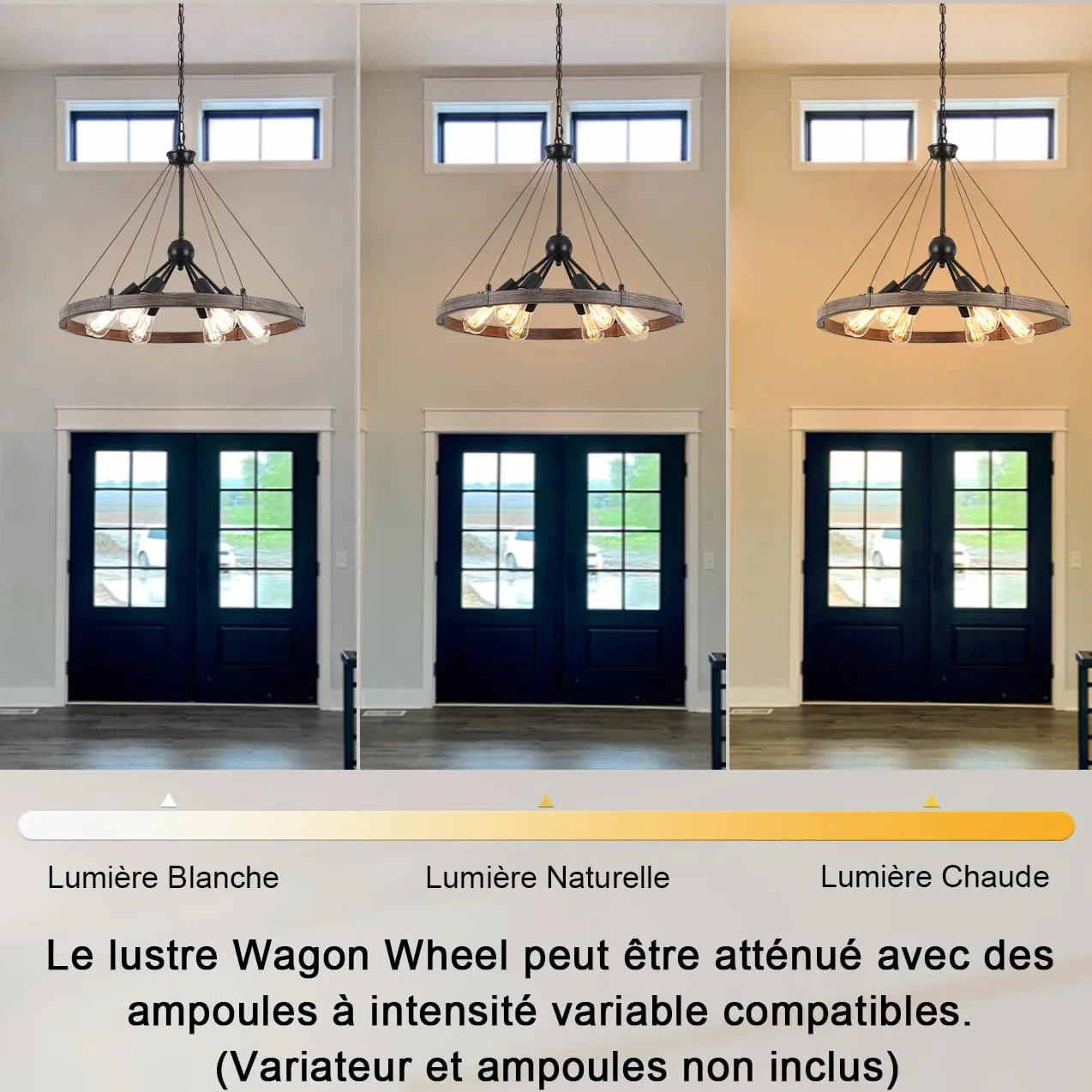 Lustre Industriel En Roue De Chariot, 6 Lumières Suspension Industrielle Noir Luminaire Plafonnier Vintage Lustre Industrial Pour Salon Cuisine Couloir Chambre à Coucher, Réglable En Hauteur