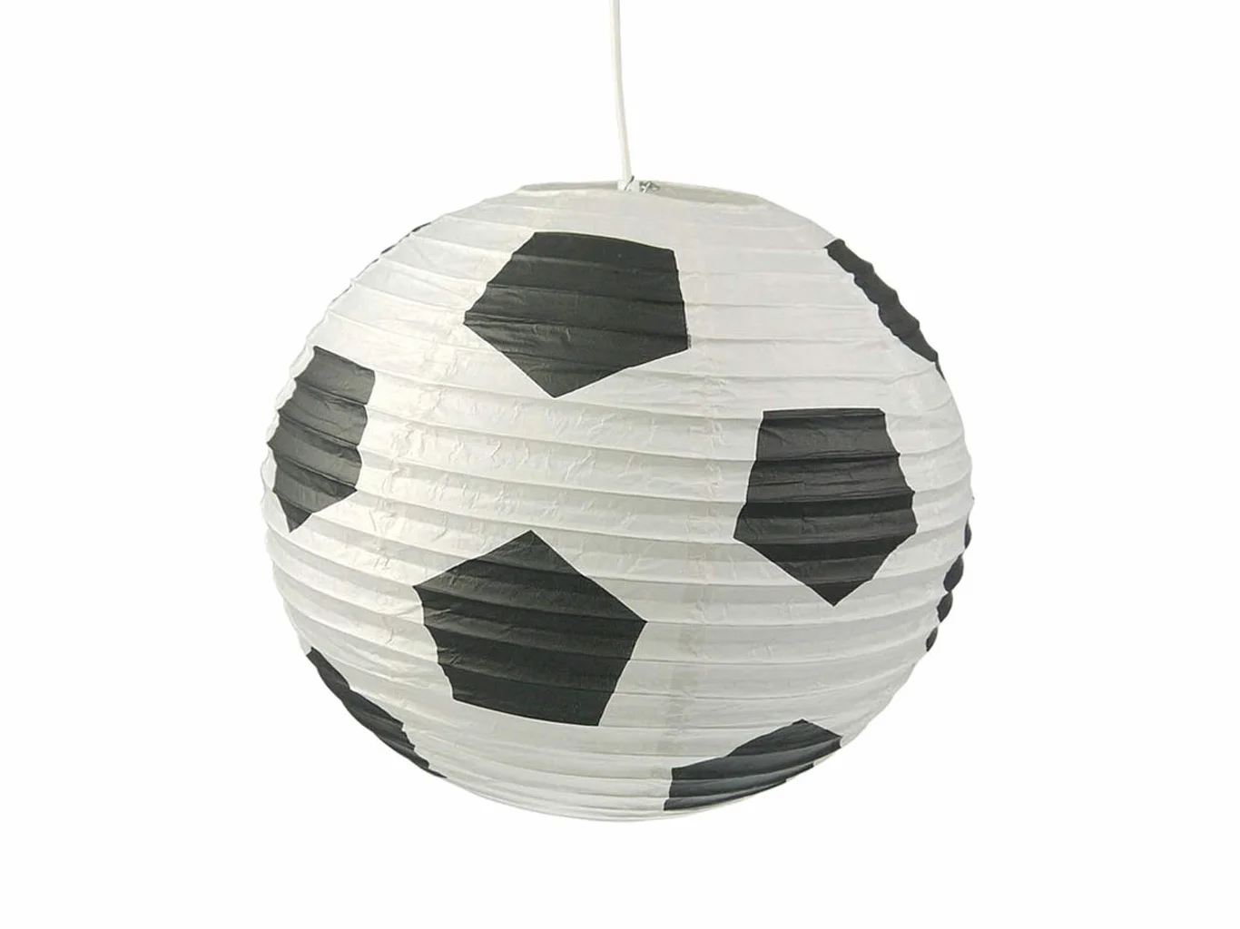 Lampe en papier chambre enfant abat-jour motif ballon football suspension