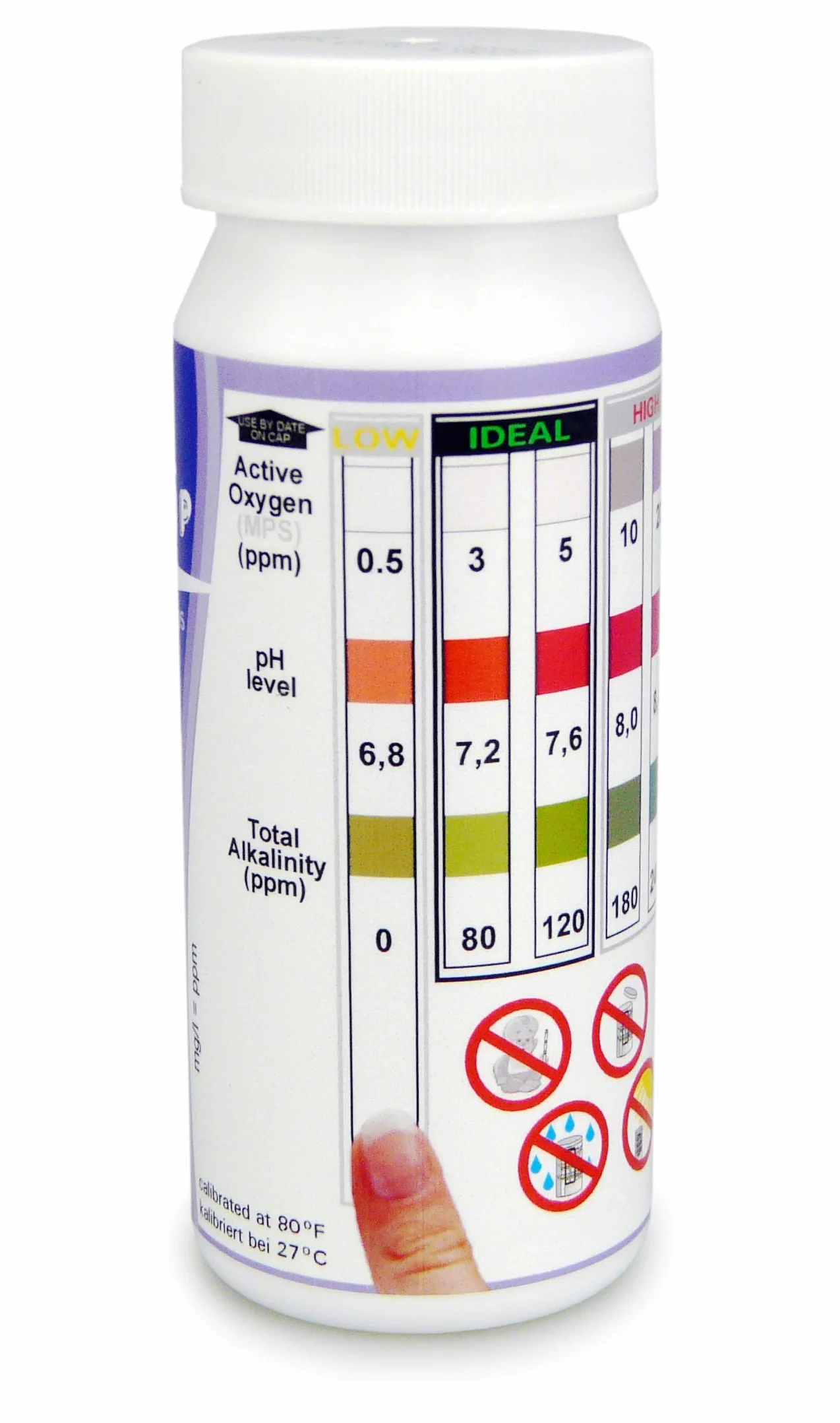 50x Bandelettes de test d'eau 3en1 pH, alcalinité (TAC) & oxygène actif – analyse rapide pour piscine, spa, jacuzzi & aquarium