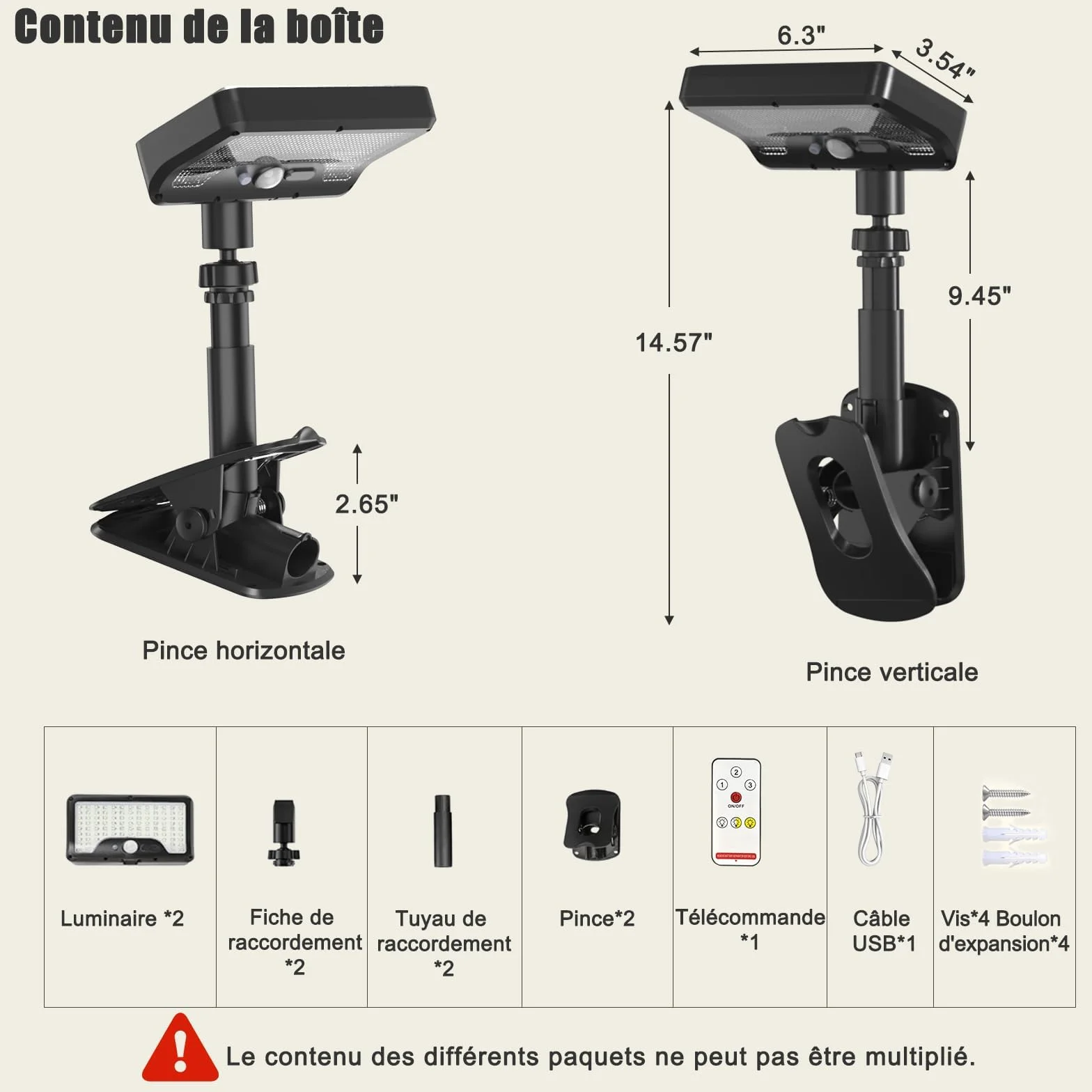 Lampes Solaires D'Extérieur avec Télécommande et Détecteur de Mouvement, Lot de 2