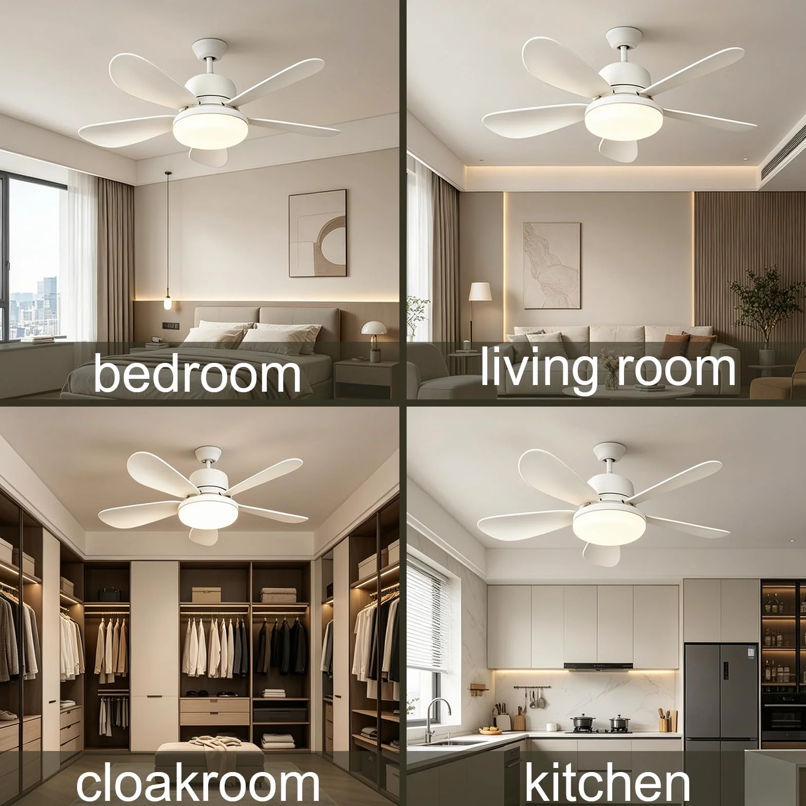 Ventilateur De Plafond Avec Lumiere Et Telecommande, Lampe De Plafond Avec Ventilateur Silencieux 52cm 3 Vitesses 3 Modes Eclairage
