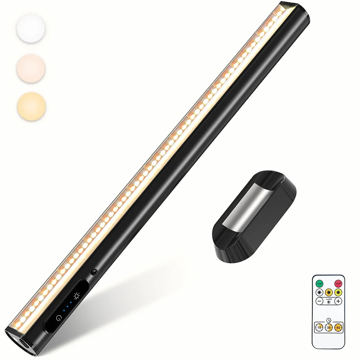 Reglette LED Cuisine Sans Fil 4000mAh Rechargeable USB Lumiere Magnetique avec Telecommande Eclairage Murale