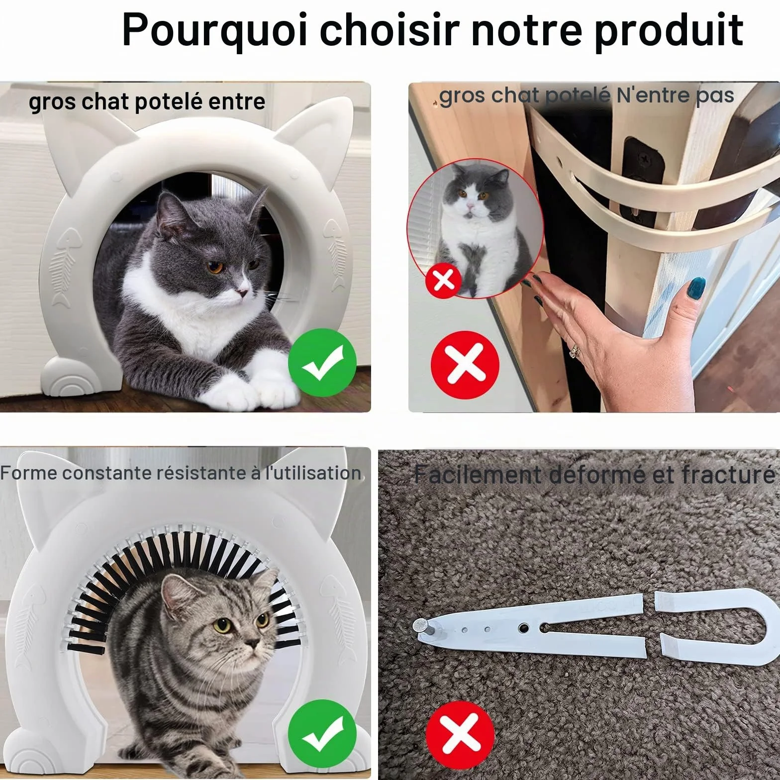 Chat chatière adaptée aux chats petite moyenne grande taille toilettes maison bassin