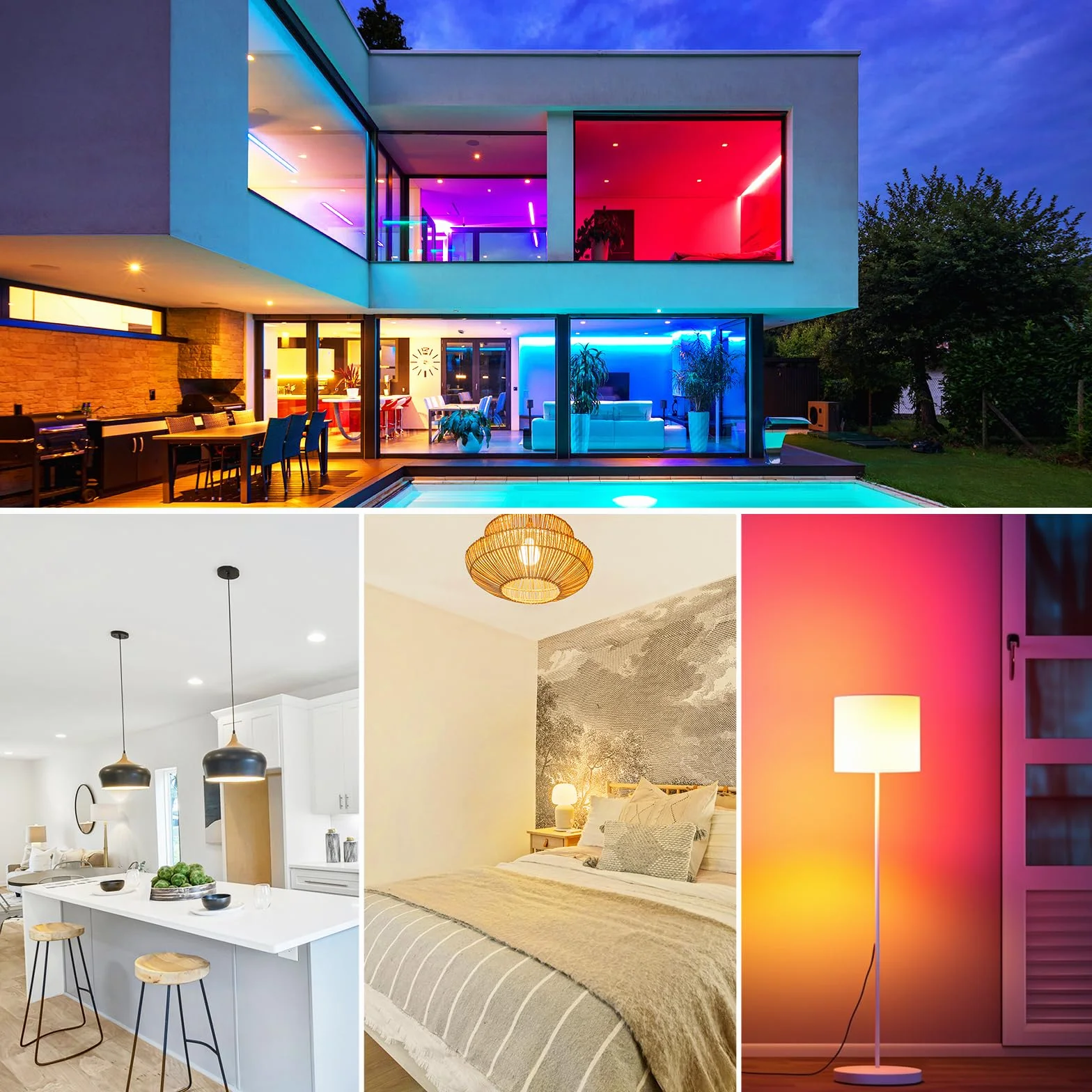 DiCUNO Ampoule Connectée LED WiFi B22 9W Dimmable Multicouleur 2700K-5000K RGBCW 800LM Lot de 2