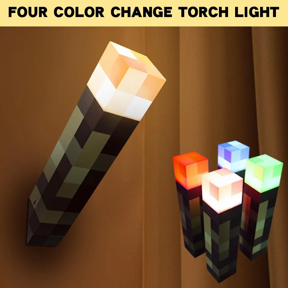 Veilleuse murale LED Mcers 28 cm rechargeable USB son et lumière flamme 3D pour enfants