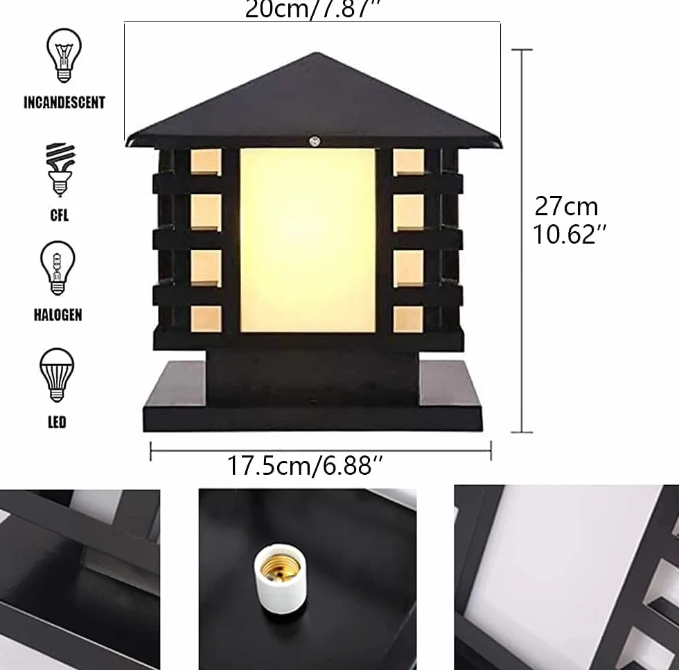 Lampadaire extérieur IP65 colonne aluminium étanche jardin
