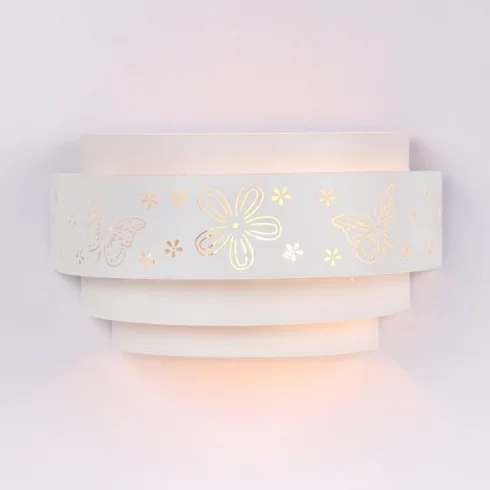 Applique murale enfants motifs fleurs papillons douille E27 40W