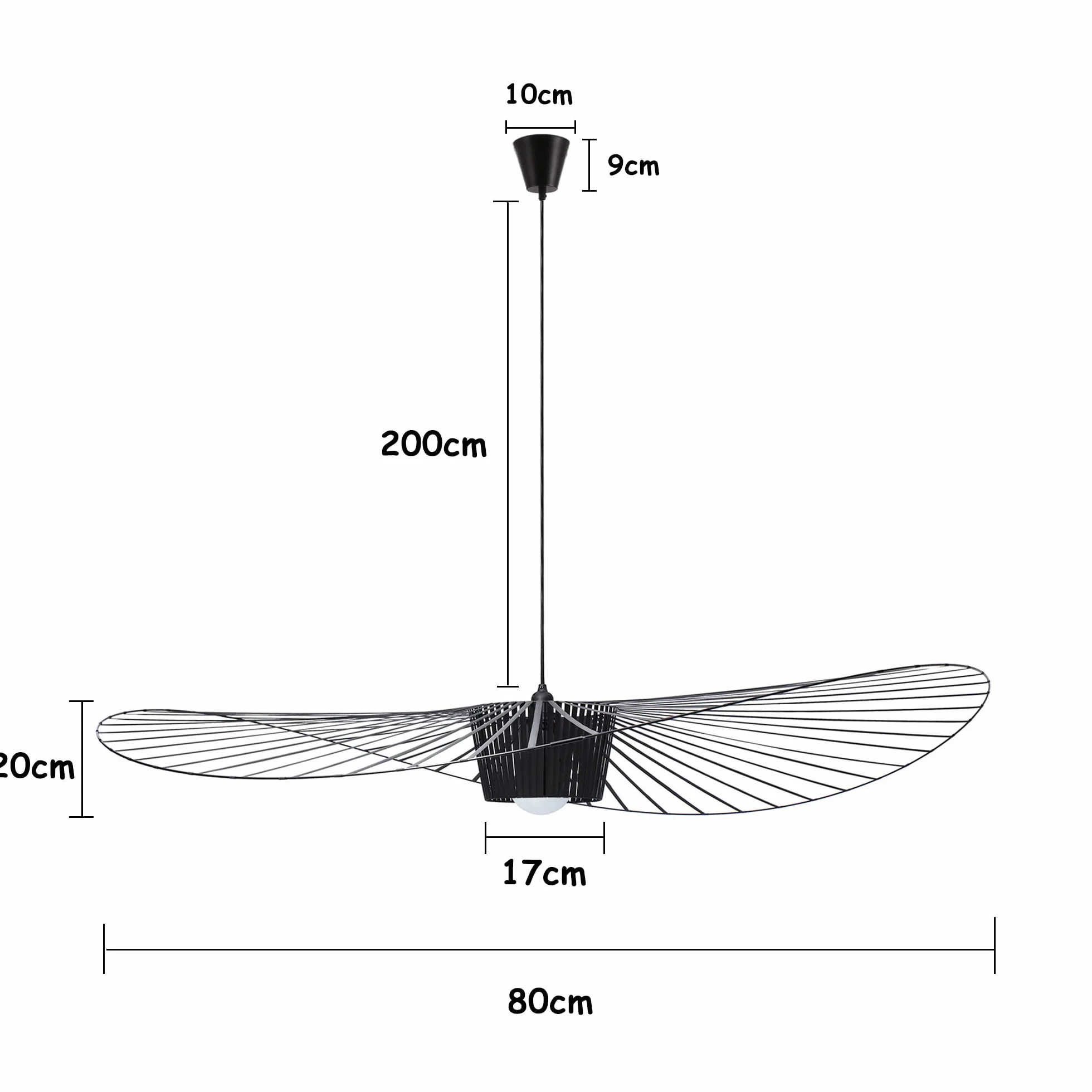Lustre Vertigo Suspension, RéTro Suspension Luminaire Lustres Postuler à Salon Cuisine Chambre Luminaires IntéRieur, Lampe LED E27 Max 40W (80 CM)