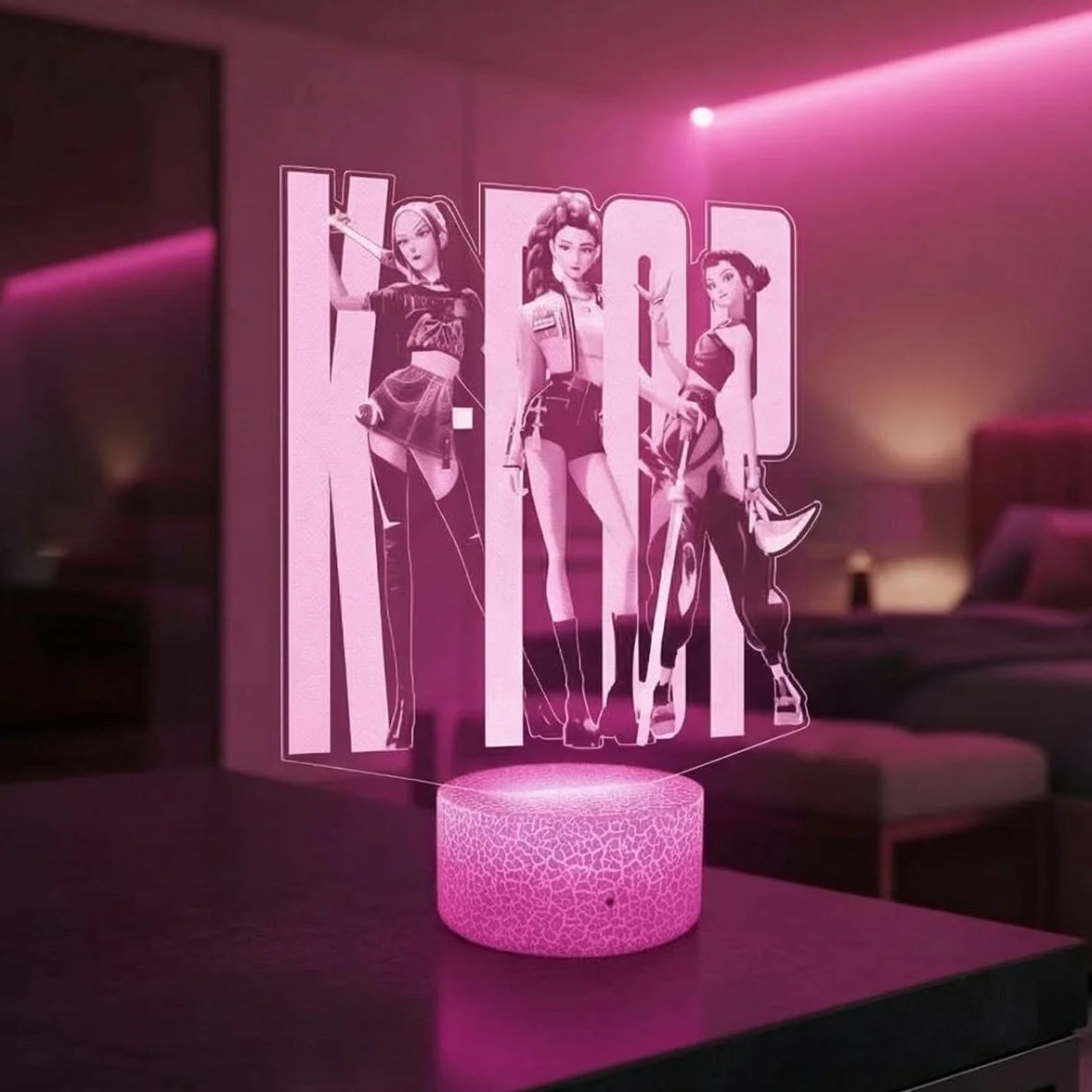 Lampe 3D KPOP DH Veilleuse Tactile Led Effet Hologramme 3D Idée Cadeau Noël Anniversaire Enfant Ado Garçon Fille