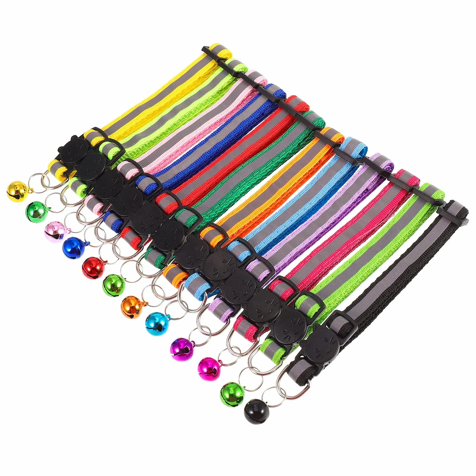 SOSPIRO Collier Anti-étranglement pour Chat avec Sangle Réfléchissante et Boucle à Dégagement Rapide - 12 Pièces