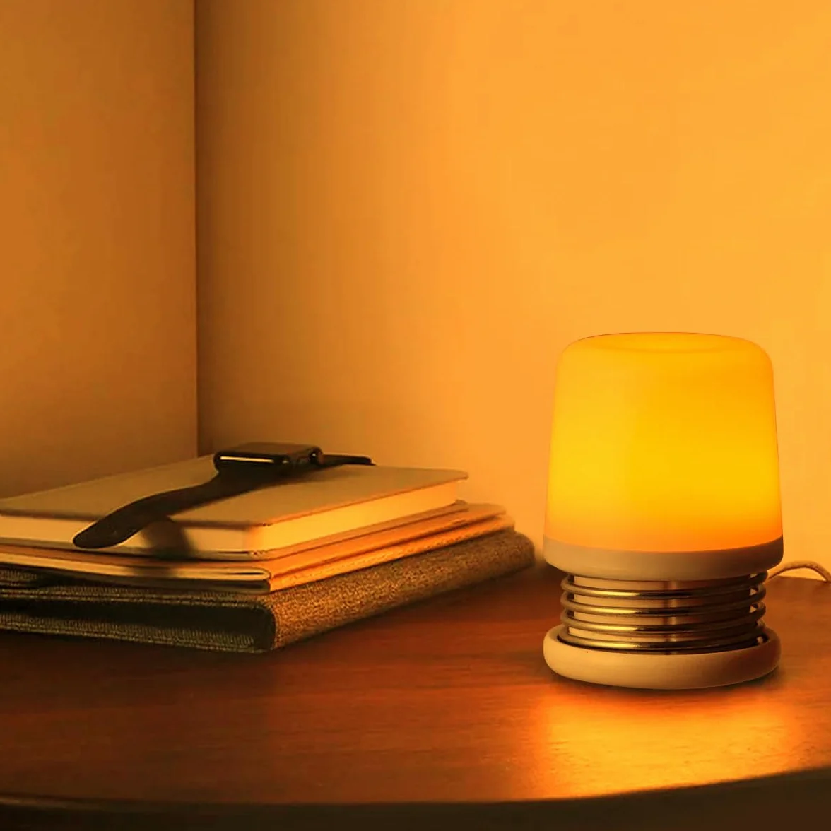 Lampe de nuit ambre rouge sommeil 1600K 625nm sans lumière bleue rechargeable USB-C