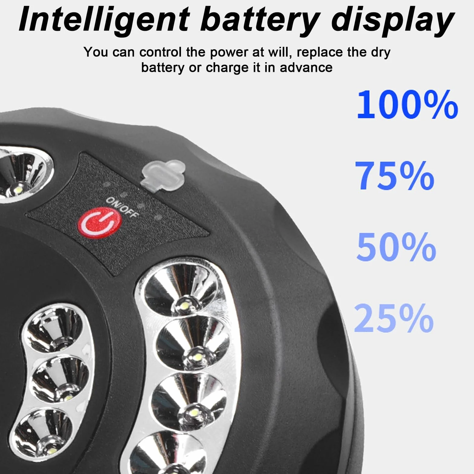 Lampe LED parasol patio rechargeable Type-C super lumineux extérieur Noir