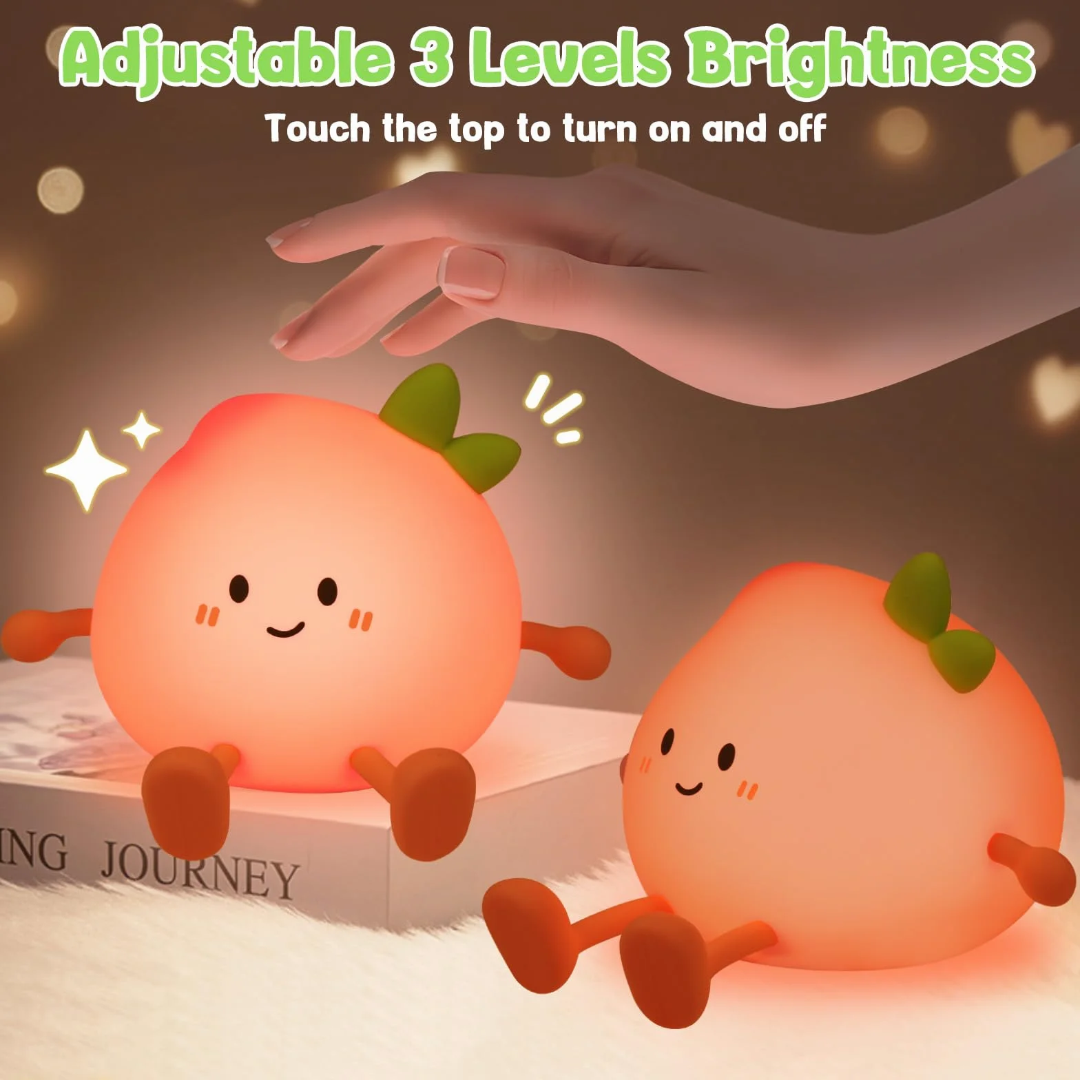 Veilleuse pour enfants Lampe de nuit silicone rechargeable Pêche