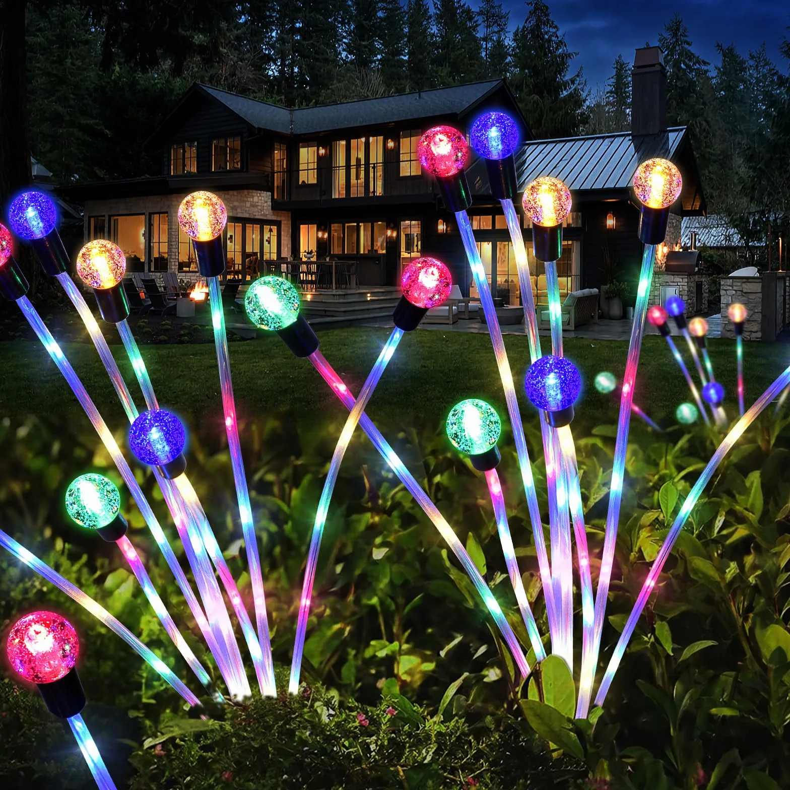 Joltix Lumière Solaire Lucioles 32 LEDs Lampe Solaire Extérieure Étanche Lampes Jardin Firefly Décoration Tête de Bulle