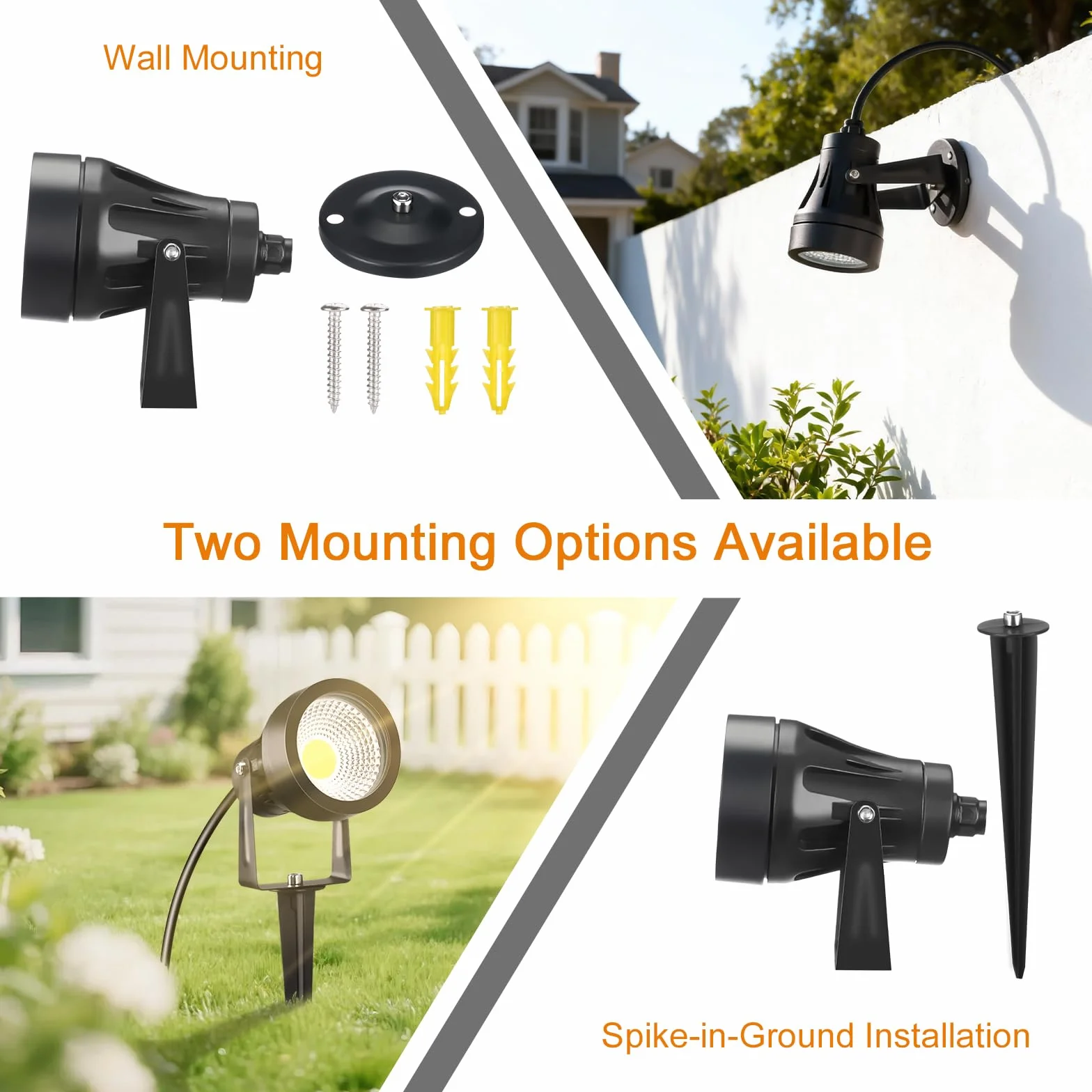 VivaLet Spot LED Extérieur 7W 700LM IP65 3000K Projecteur Jardin avec Piquet de Terre