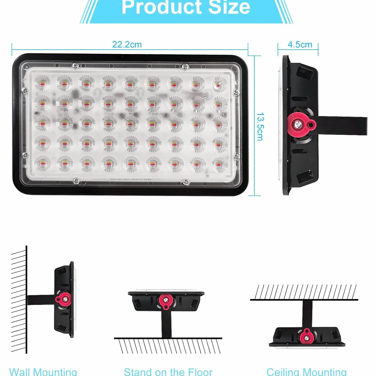 Projecteur LED Couleur 100W Indmird Lot de 2 RGB Exterieur IP66 étanche avec Télécommande