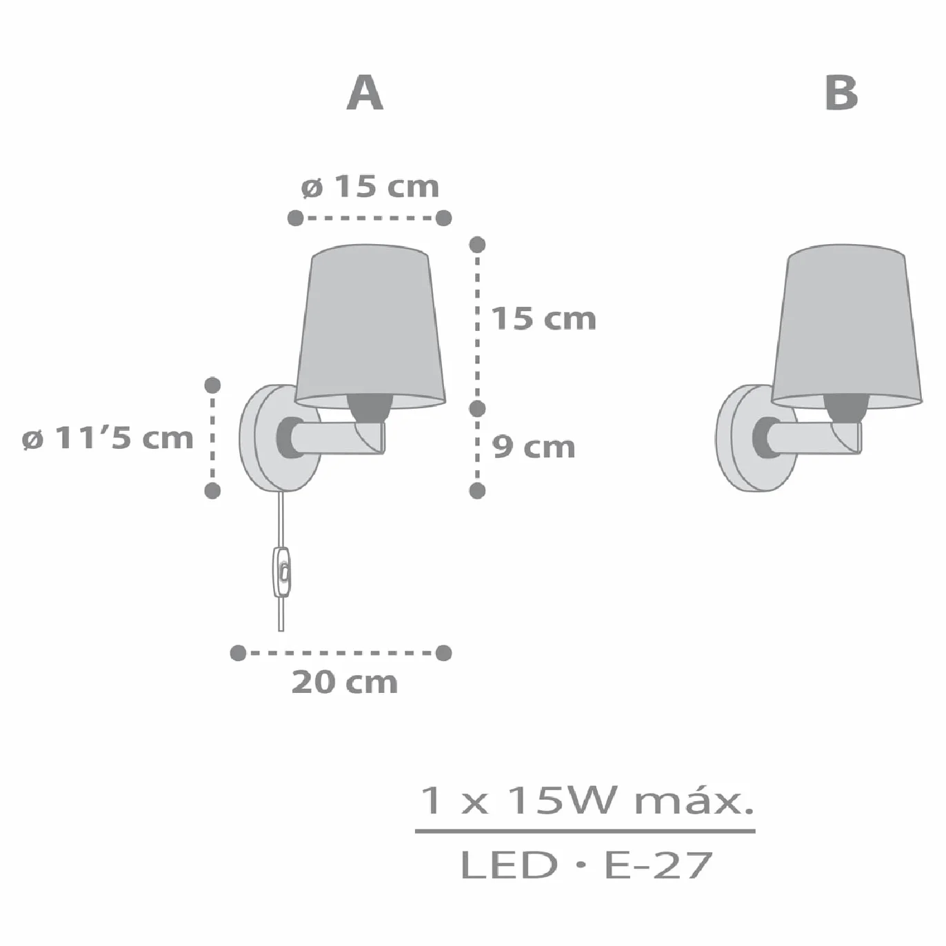 Dalber Estrellas Blanco Lampe murale enfant Motif nuages Star Light E27