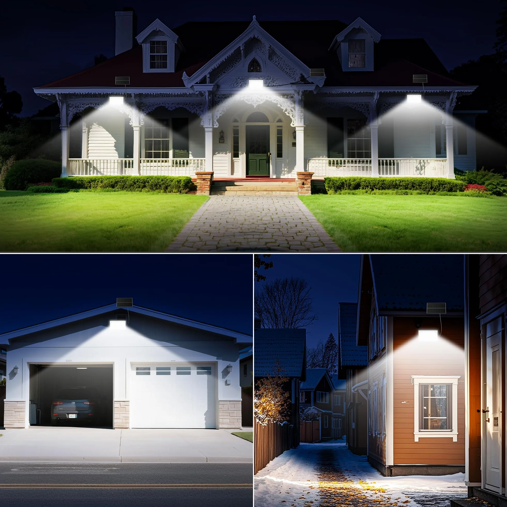 Lampe Solaire Extérieur Détecteur de Mouvement 8500K 1500mAh IP65 Étanche 2 Pièces